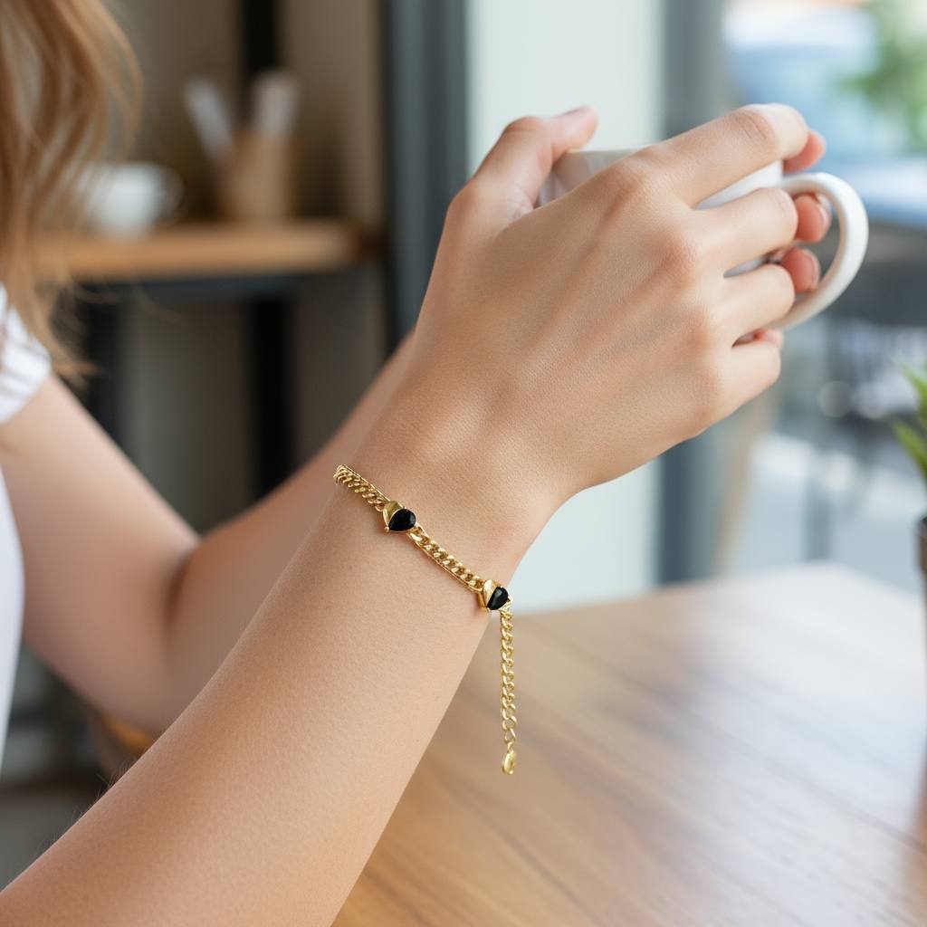 Triple Heart Gold Bracelet