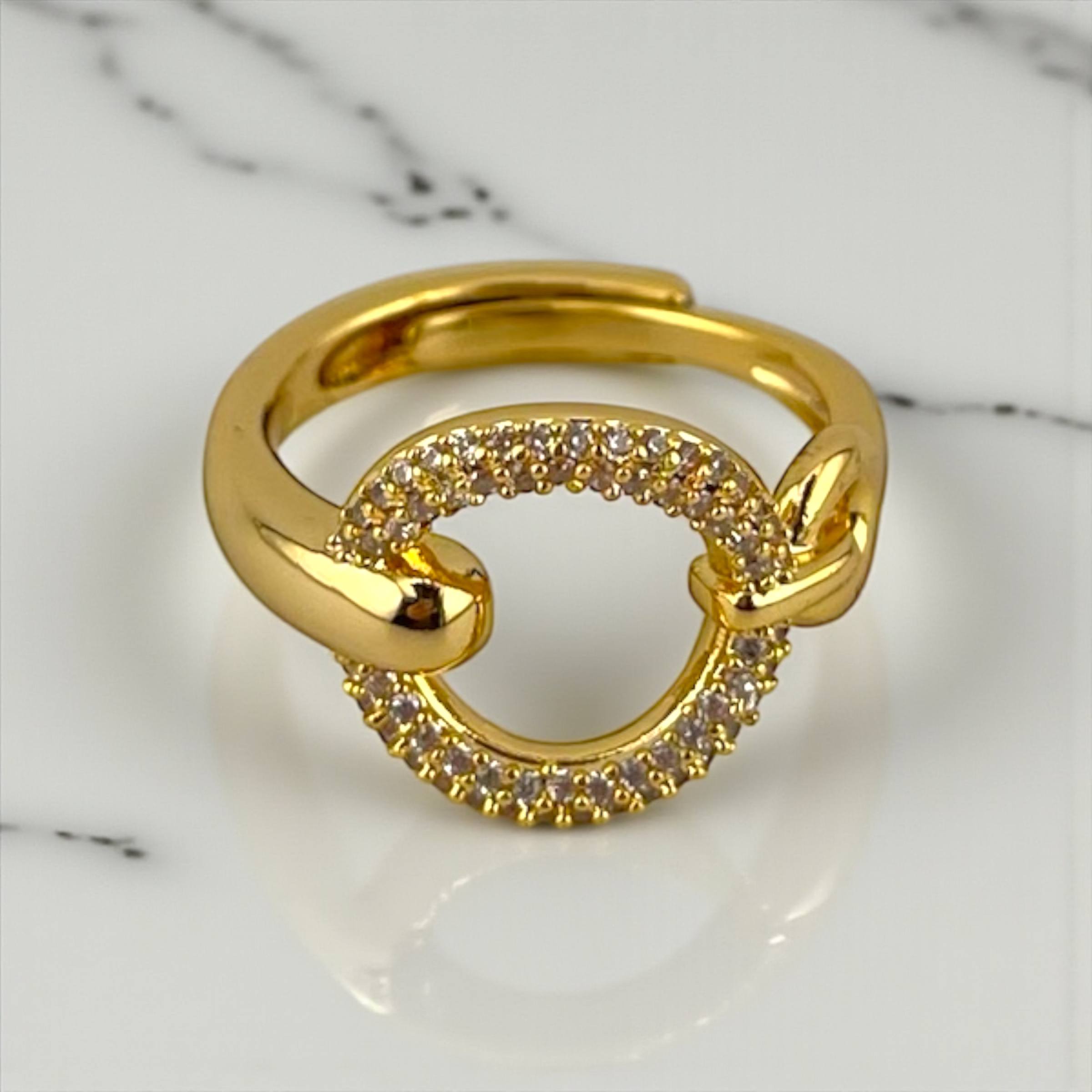 💛 Heart Link Gold Ring