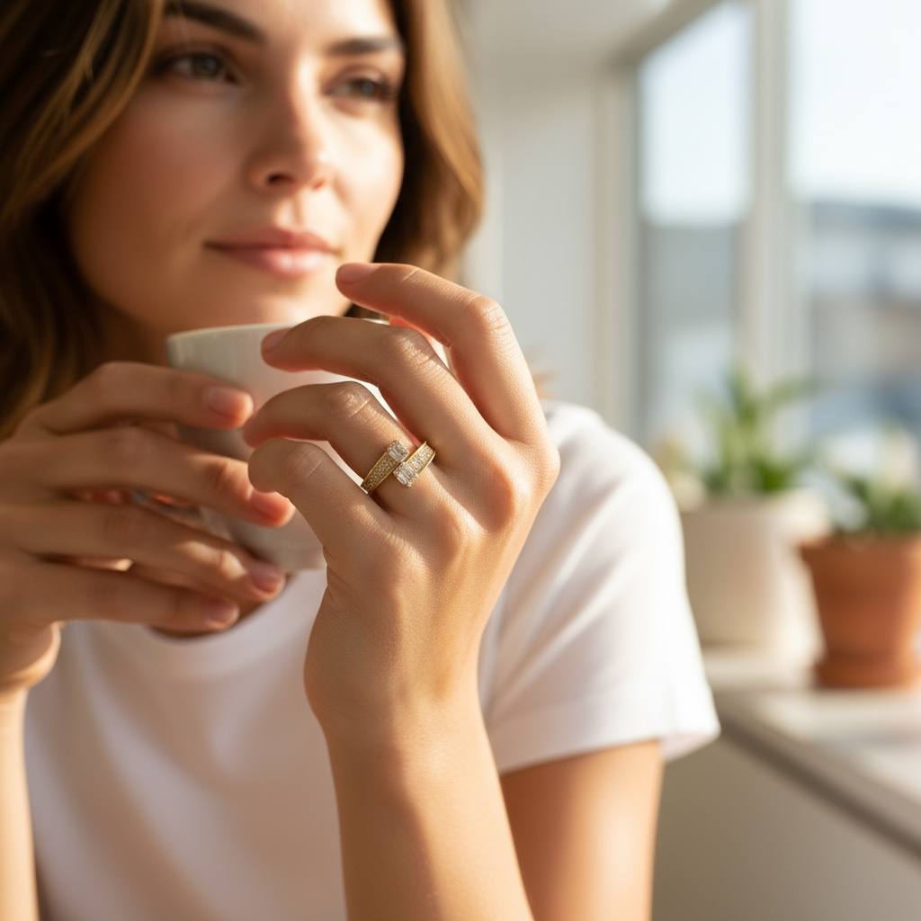 💎 Double Glam Wrap Ring – Gold