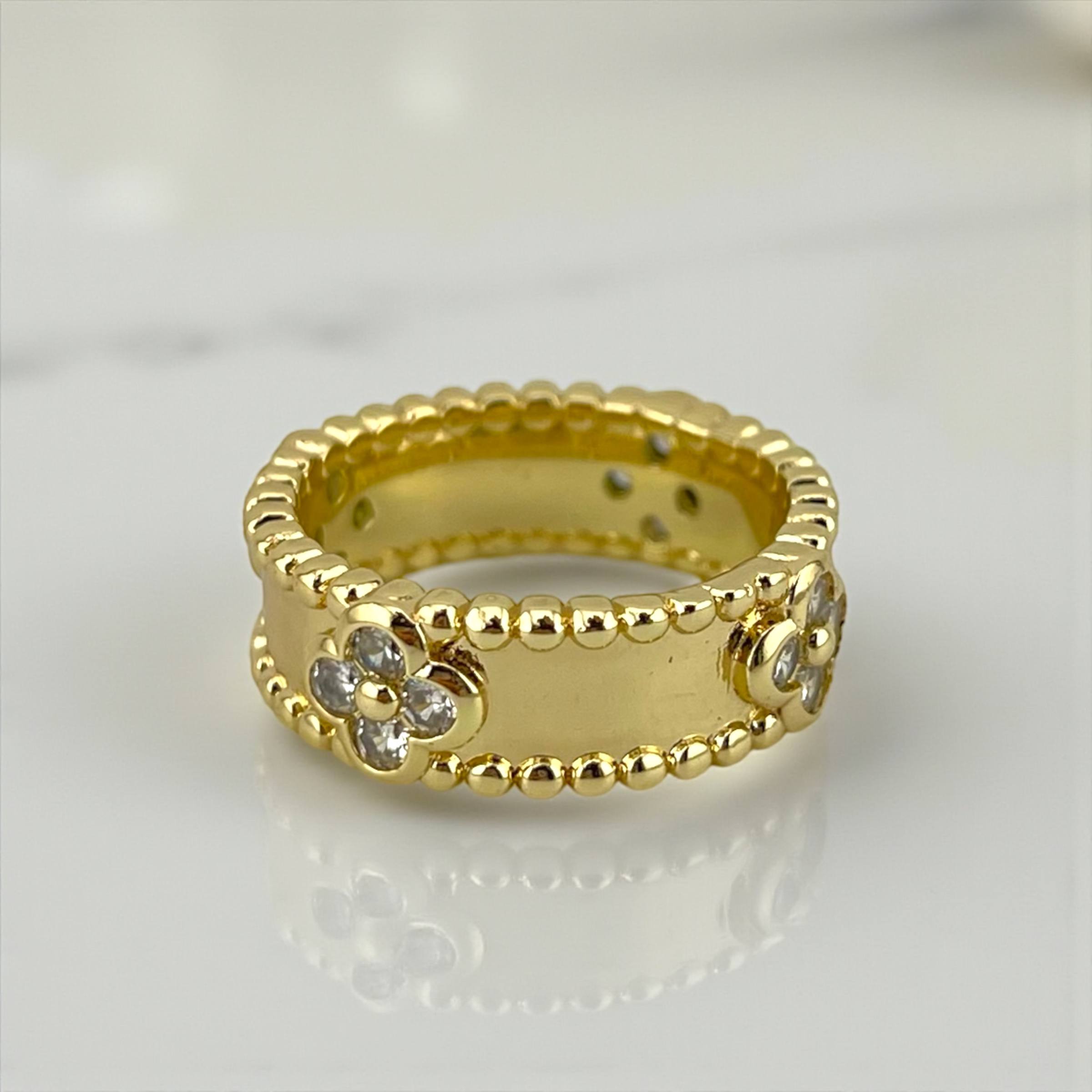 vancleef Bloom Beaded Band Ring