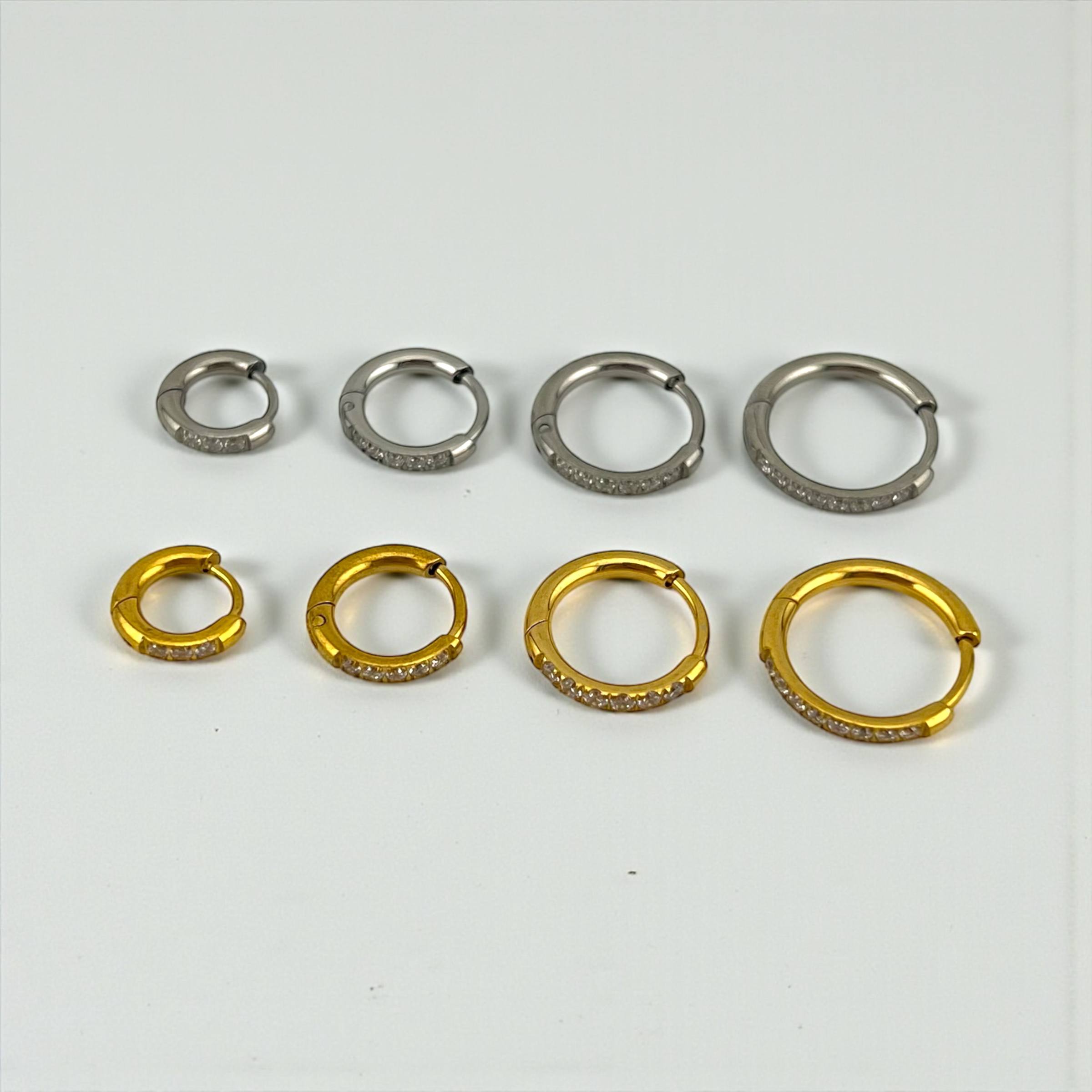 Crystal Ear Piercing Gold & Silver (4 Sizes)