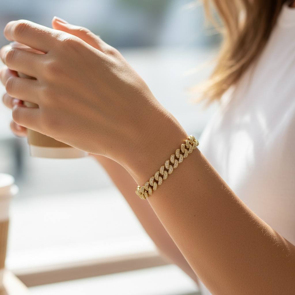 strass Cuban Link chain Bracelet ✨