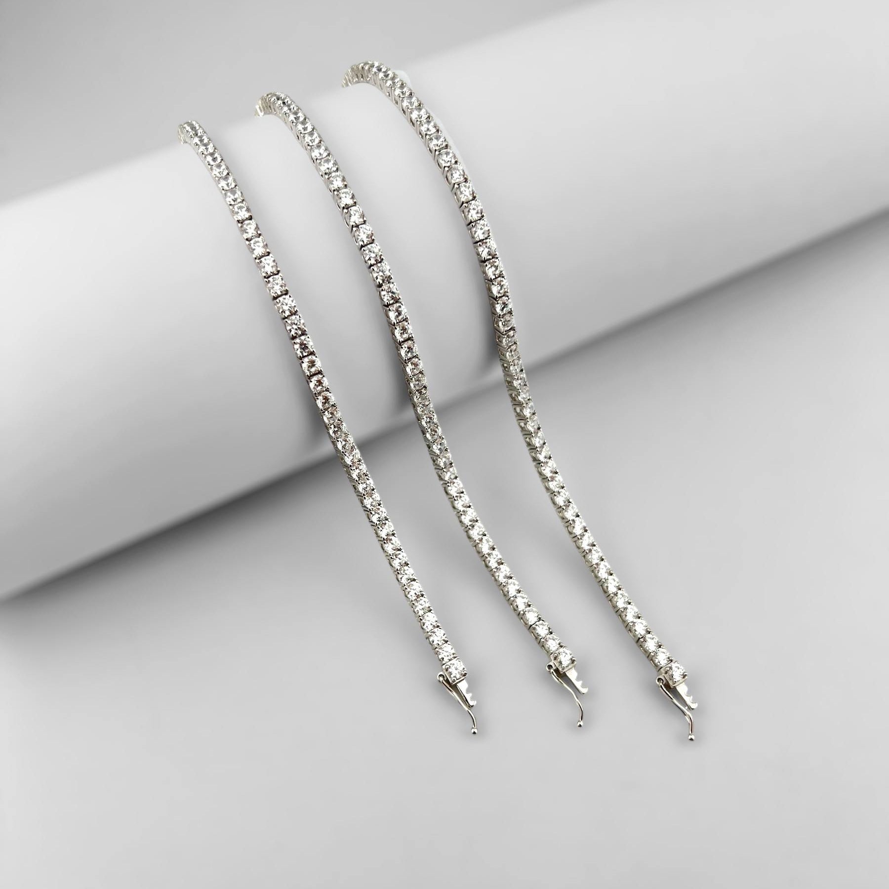 Silver 925 Tennis Bracelet(3mm)-white diamondlite stone