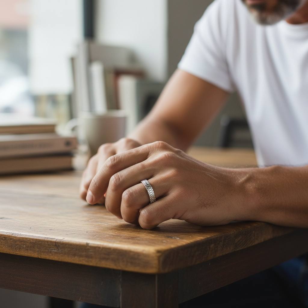 Silver 925 rolex – Modern Textured Ring