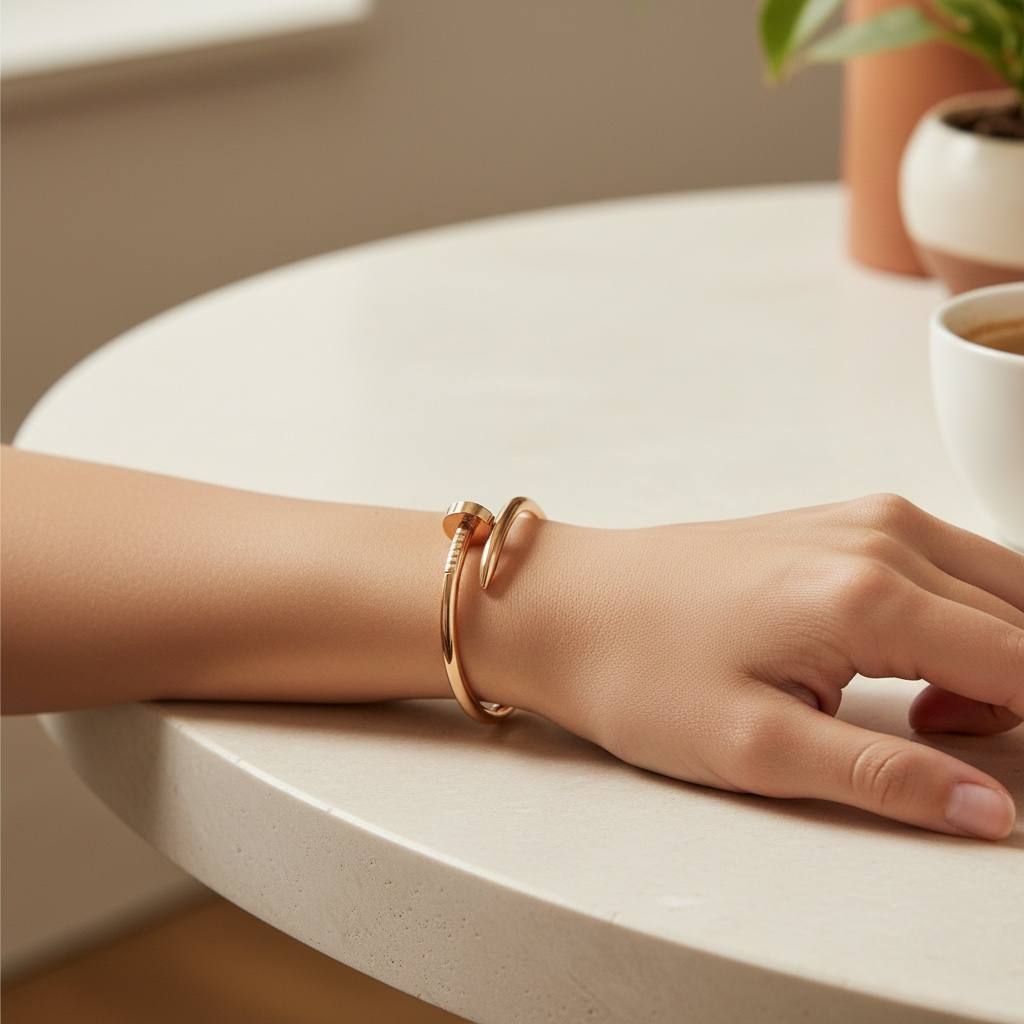 Cartier rosegold pin Nail Cuff Bracelet – Bold Minimal Luxury ✨