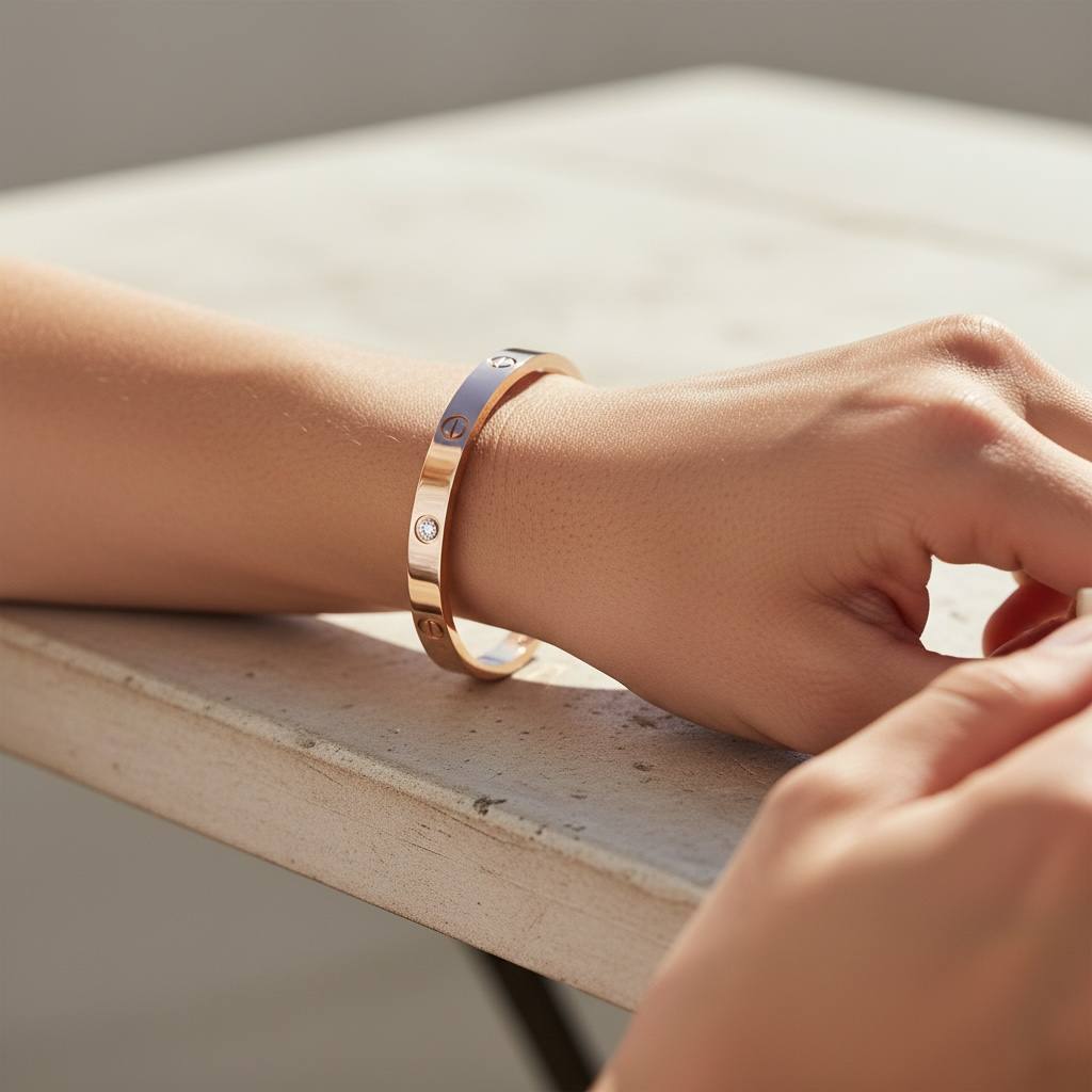 cartier love with stone rosegold bangle– Rose Gold Luxe ✨