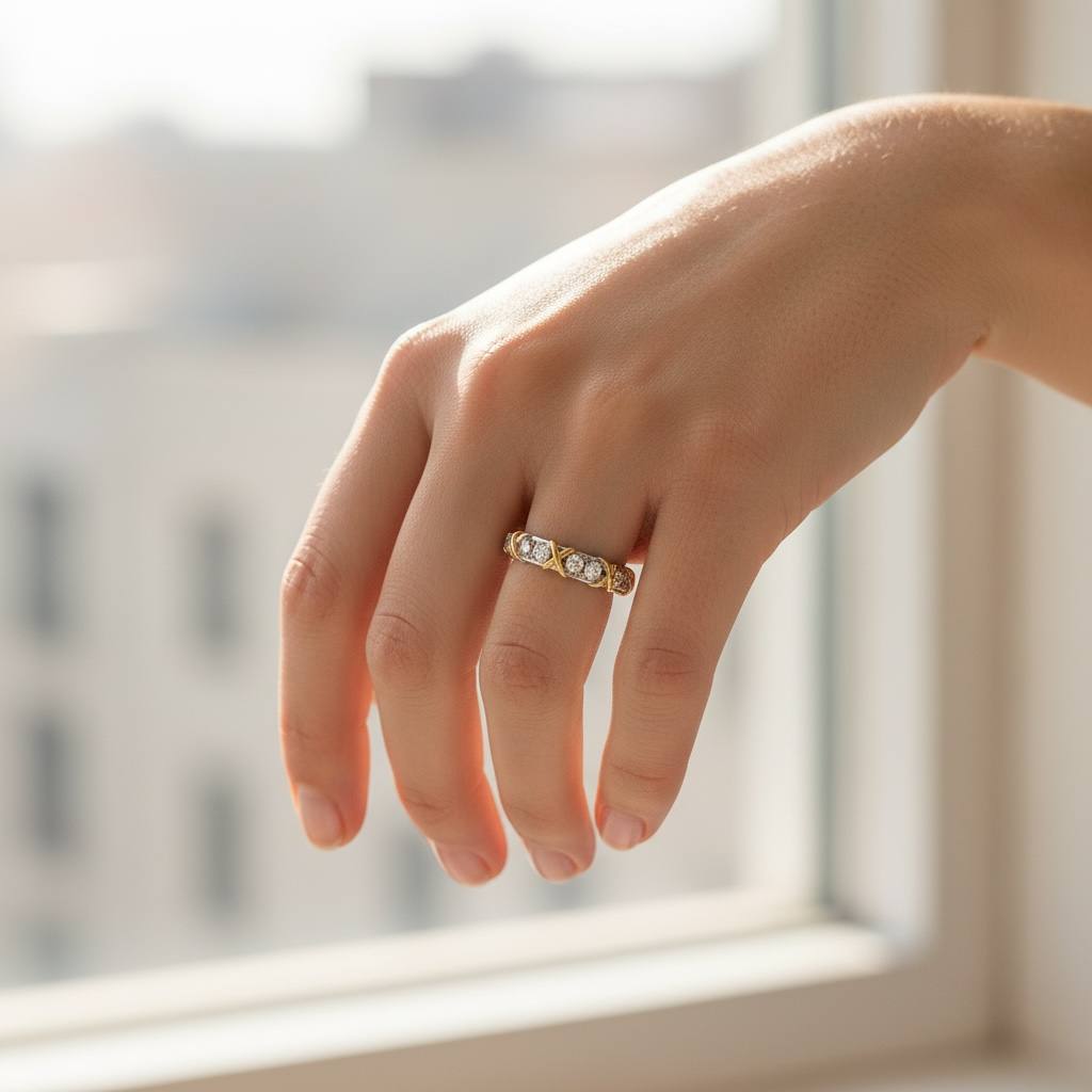 XO Dual-Tone Crown Sparkle Ring 👑✨