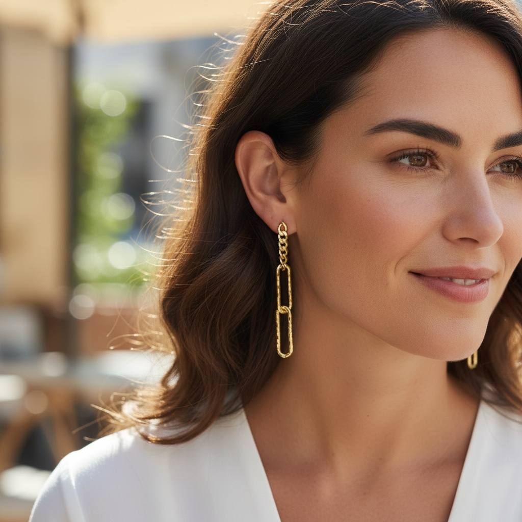 Bold Link Drop Earrings 💛✨