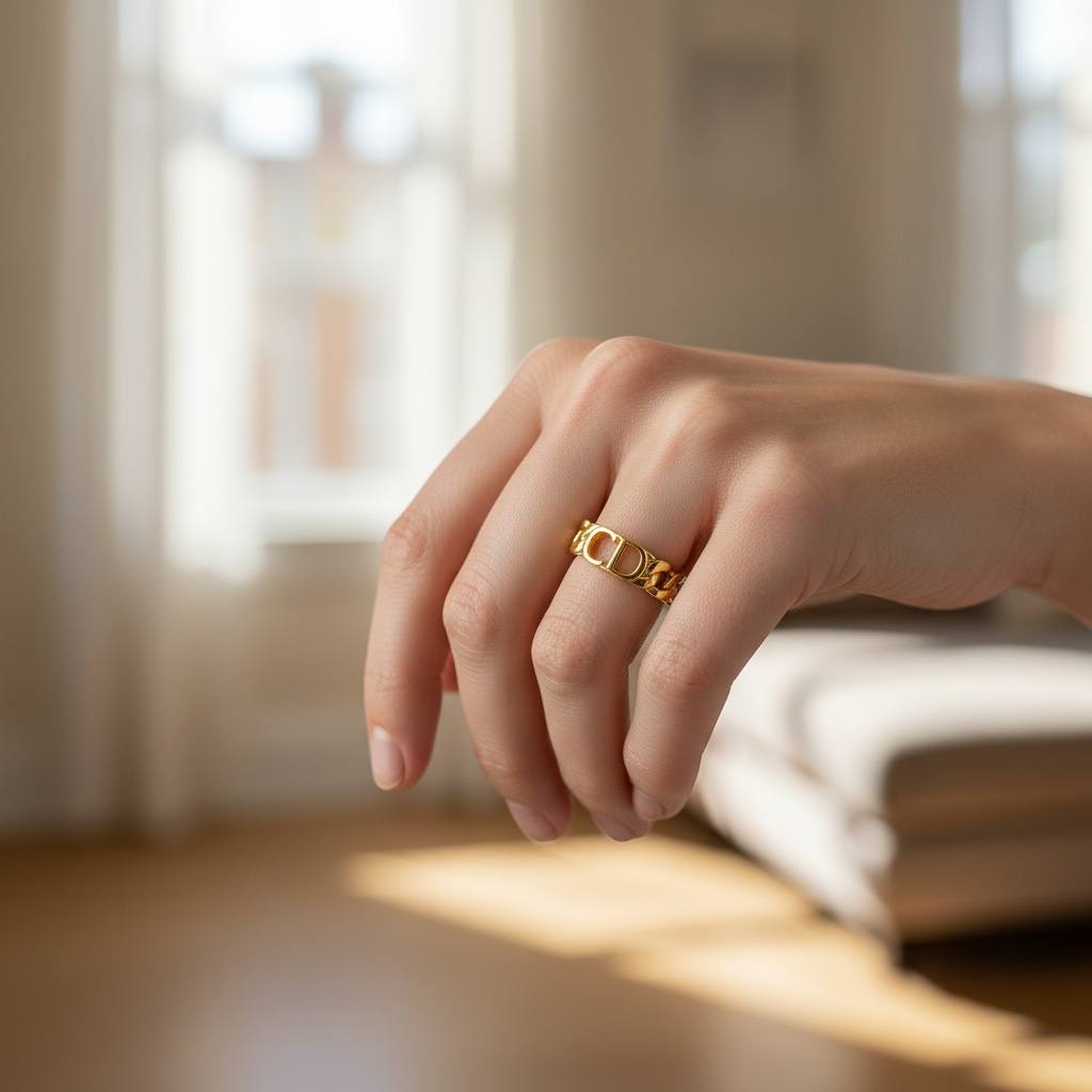 CD Link Band Ring – Luxe Gold Finish