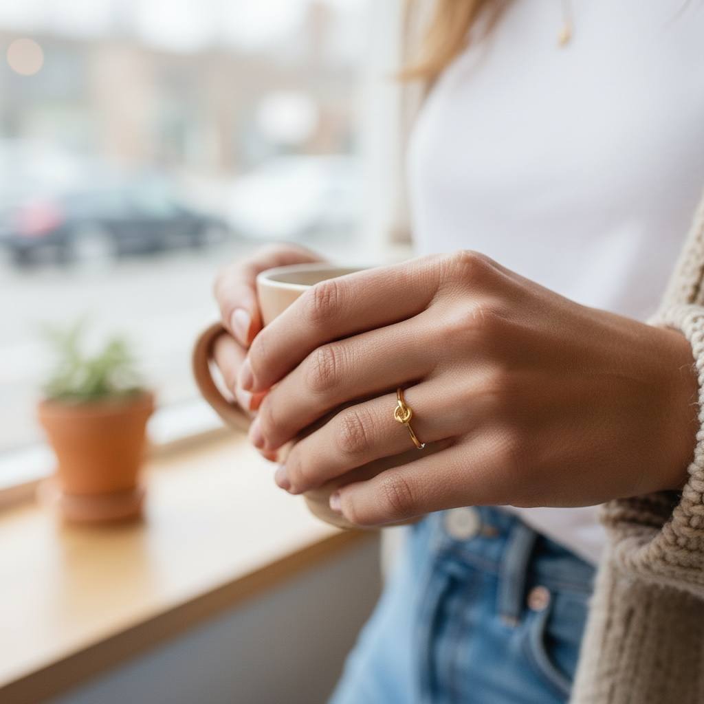 thin Promise Knot – Dainty Gold Ring