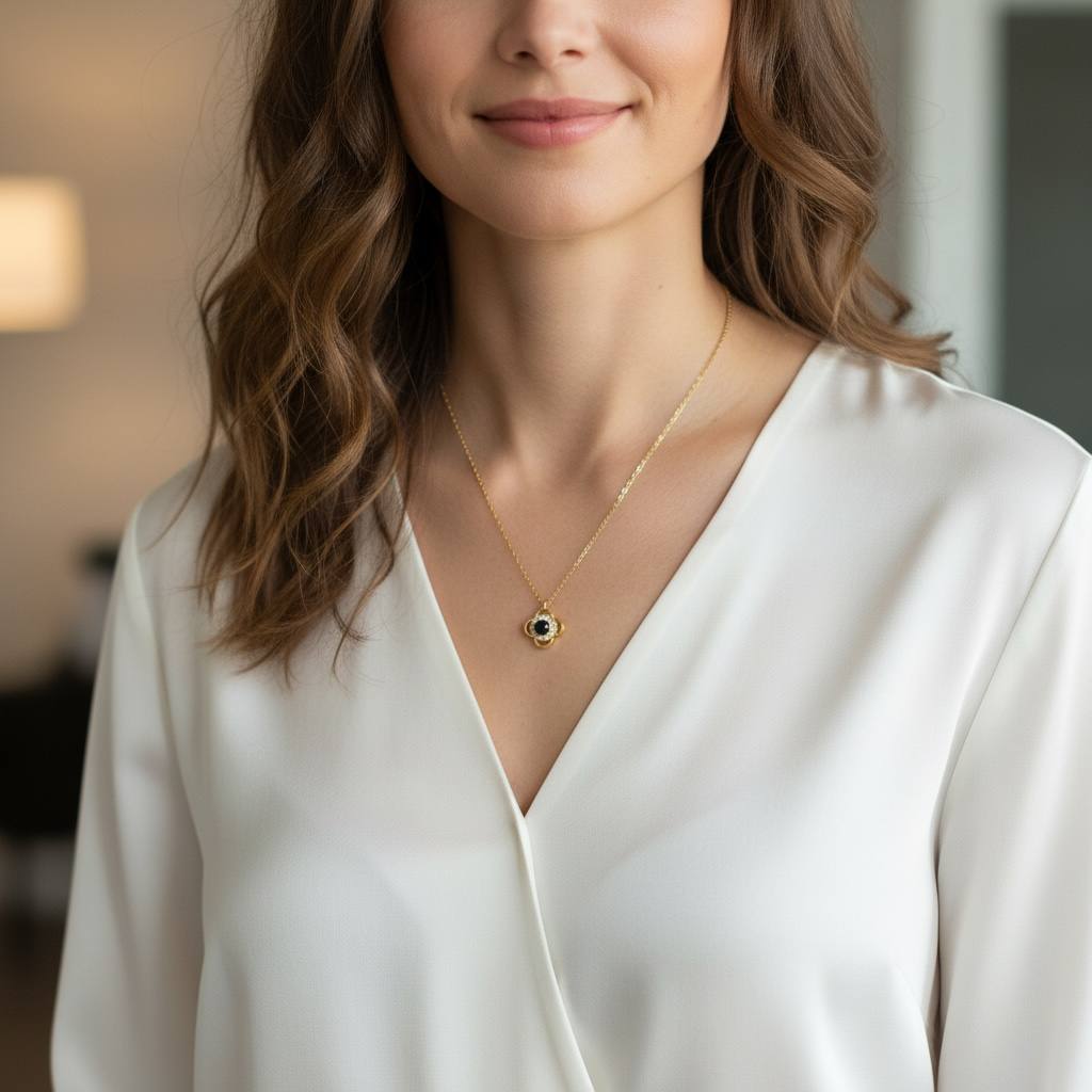 🌍 "I Love You" in 100 languages Flower Projection Necklace – 18K Gold-Plated