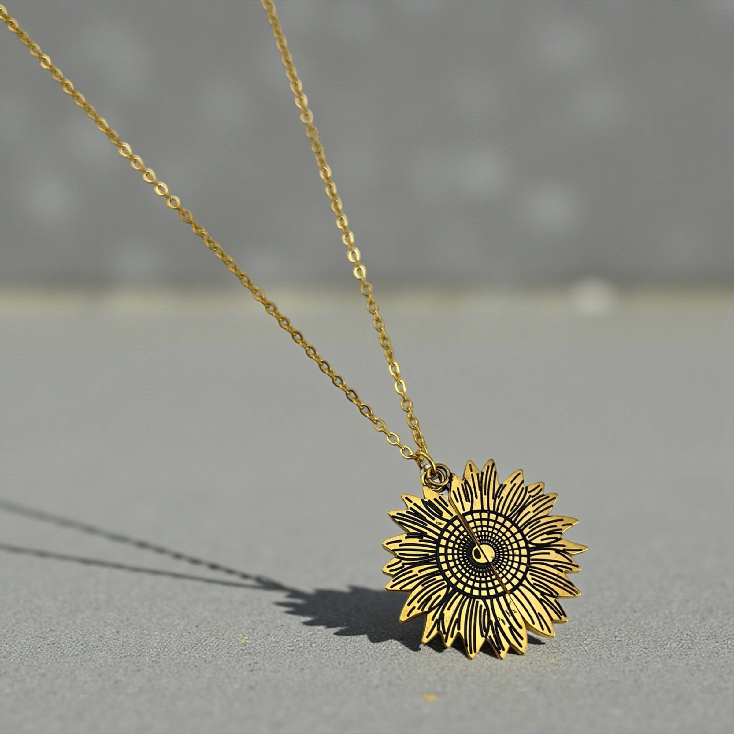 Sunflower Secret Locket Necklace