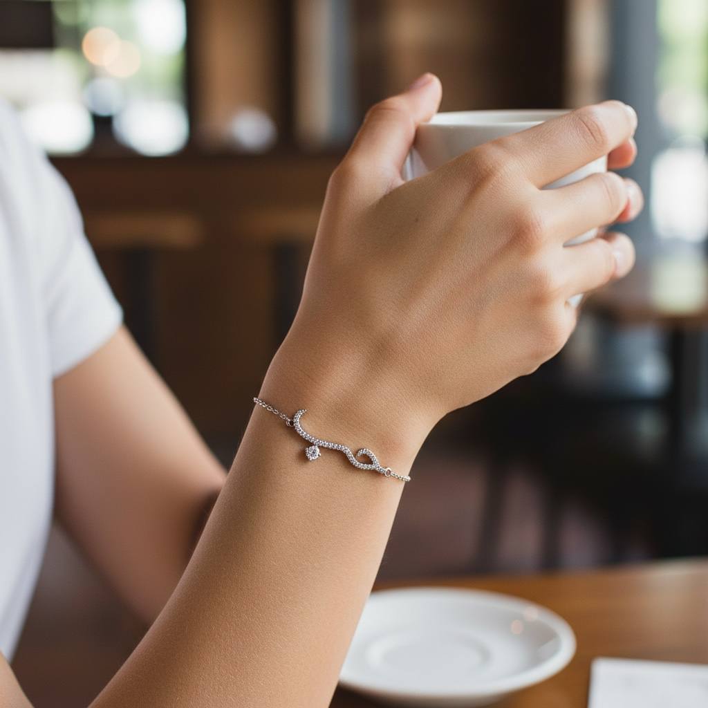Arabic حب love Wave Drop Bracelet – Minimal Sparkle ✨