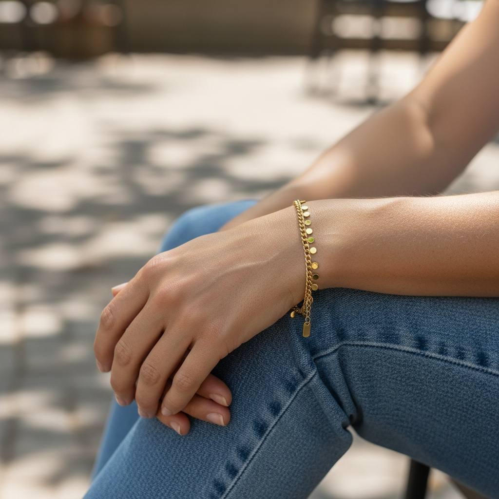 circle “Golden Dots” 18K Gold-Plated Bracelet