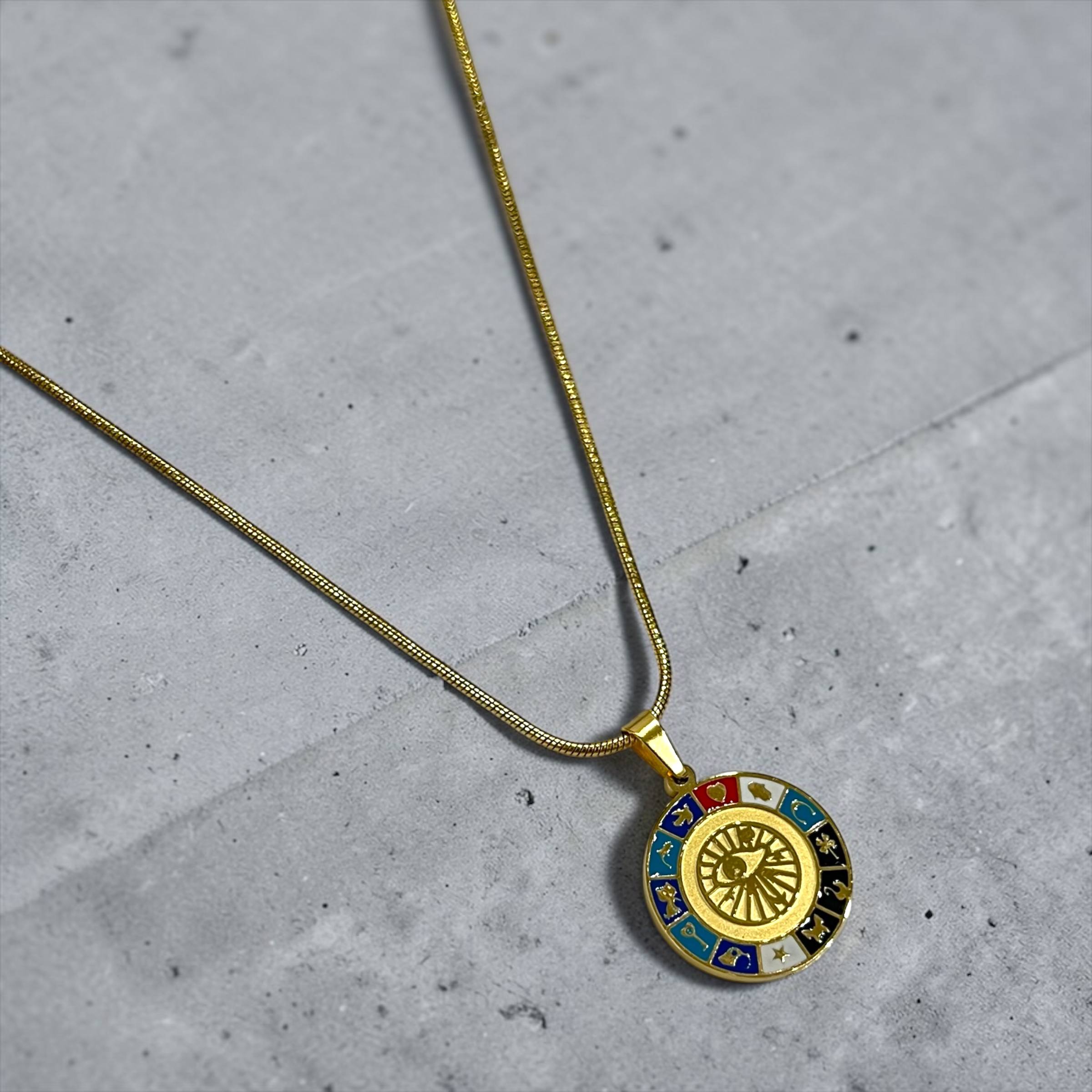 Stainless steel egyptian eye necklace