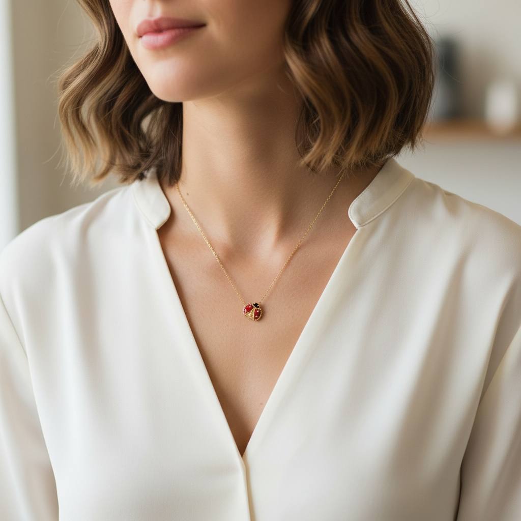 Lucky Lady Pendant Necklace – Gold & Enamel Edition