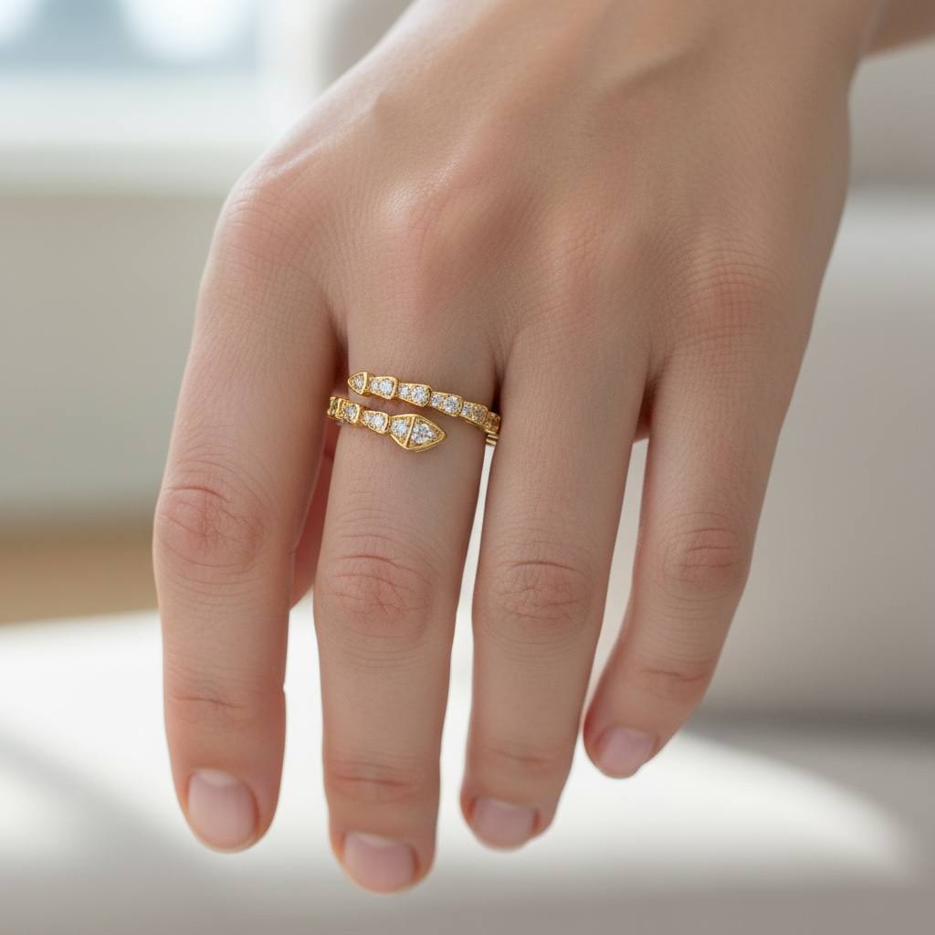 Snake bvulgari Spark Wrap Ring – Modern Elegance