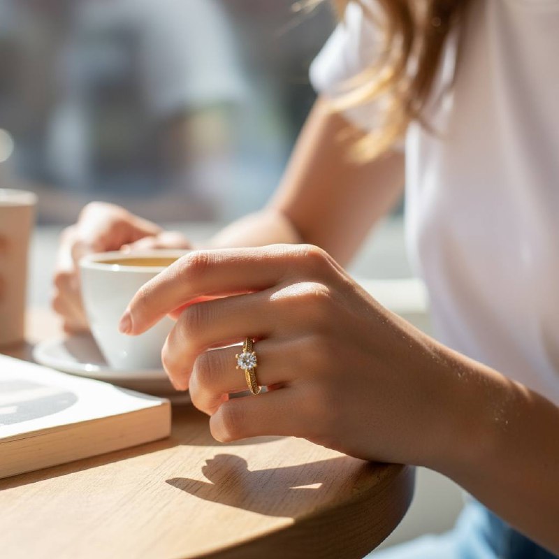 Royal Spark Solitaire Ring – Silver & Gold