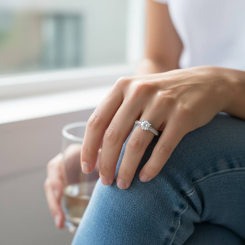 Royal Spark Solitaire Ring – Silver & Gold