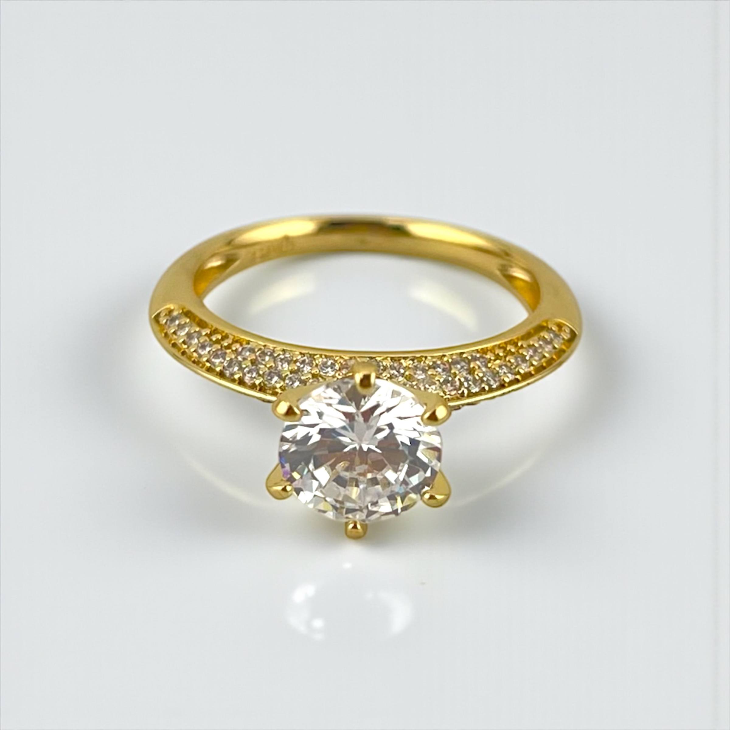 golden Luxe Crown Solitaire Ring