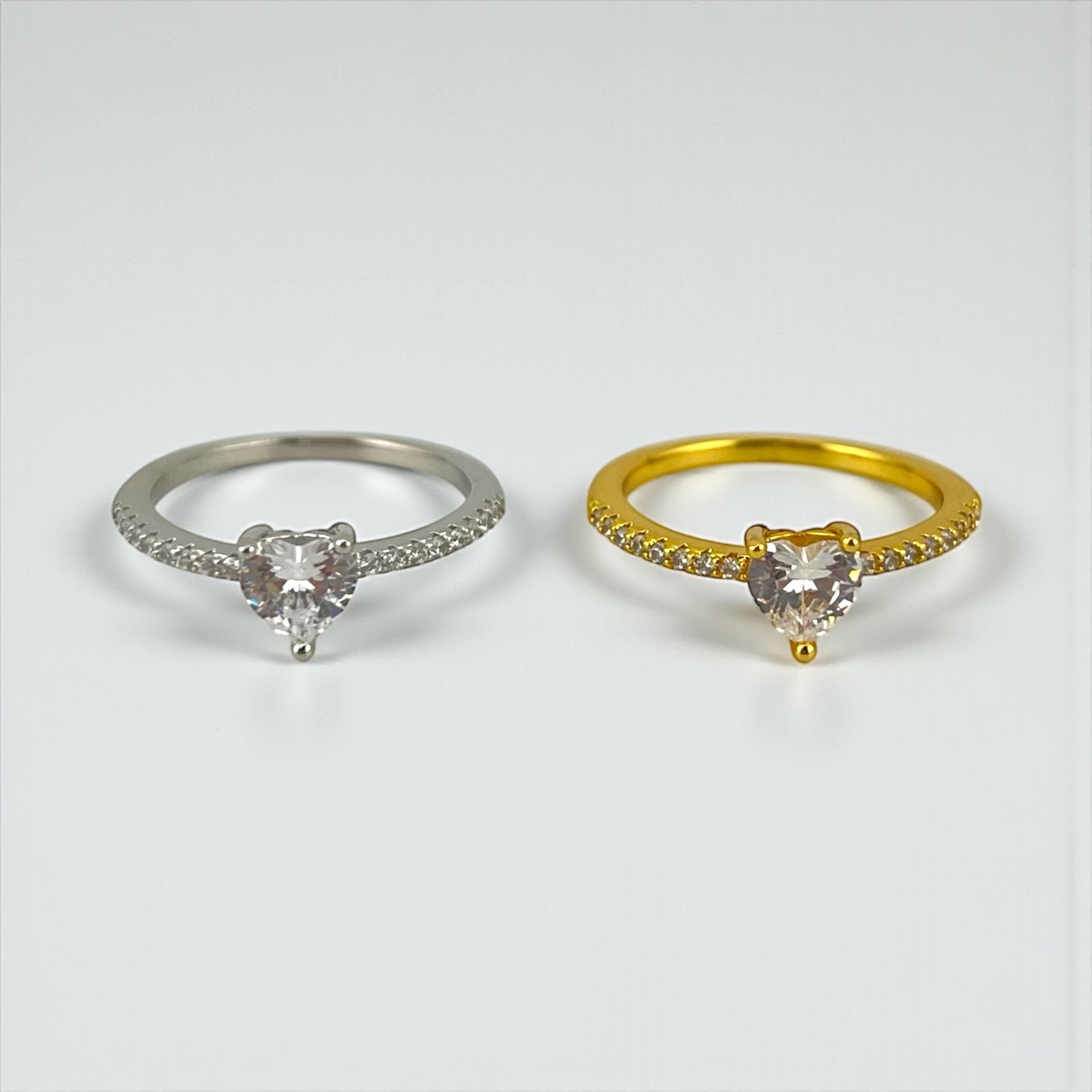 💛 small pandora Golden Solitaire Ring