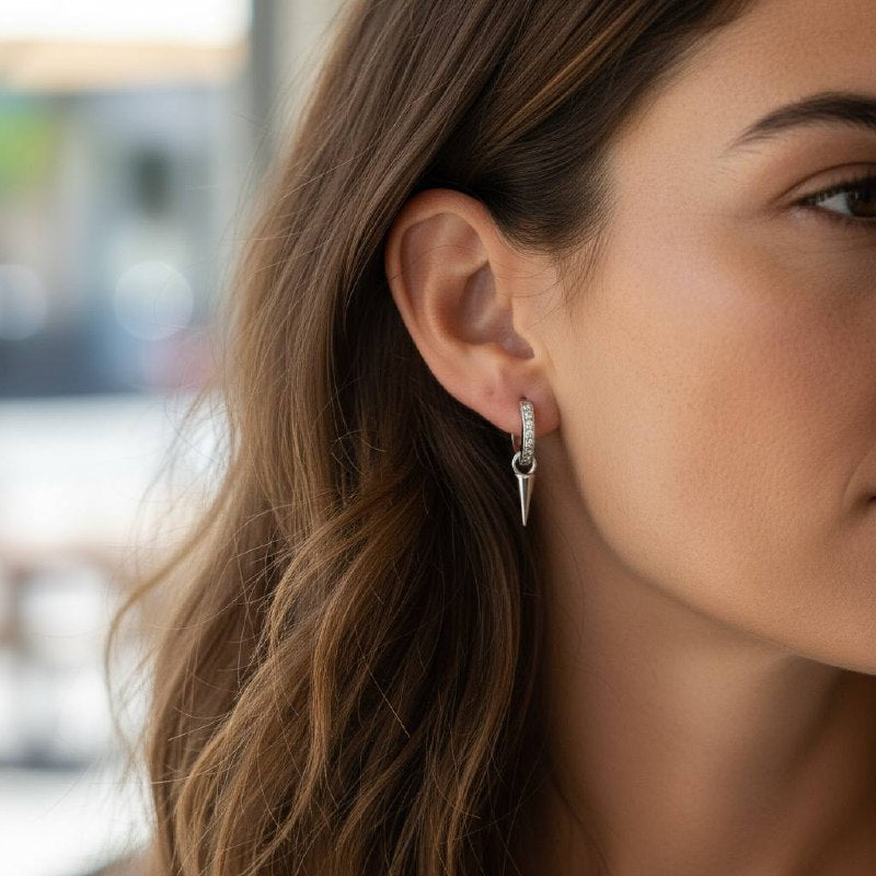 Silver COLOR Spike PIERCING