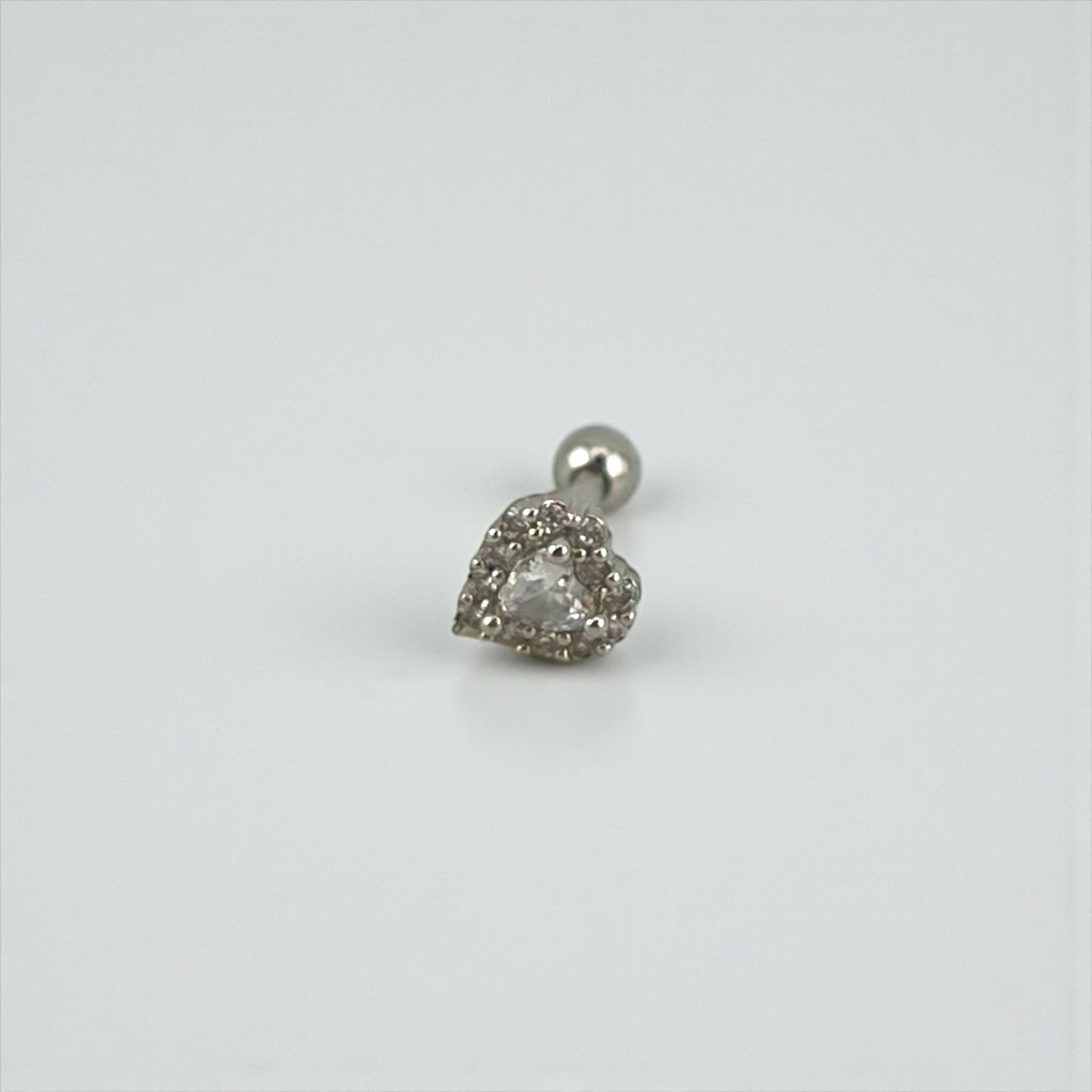 Crystal Heart Cartilage piercing