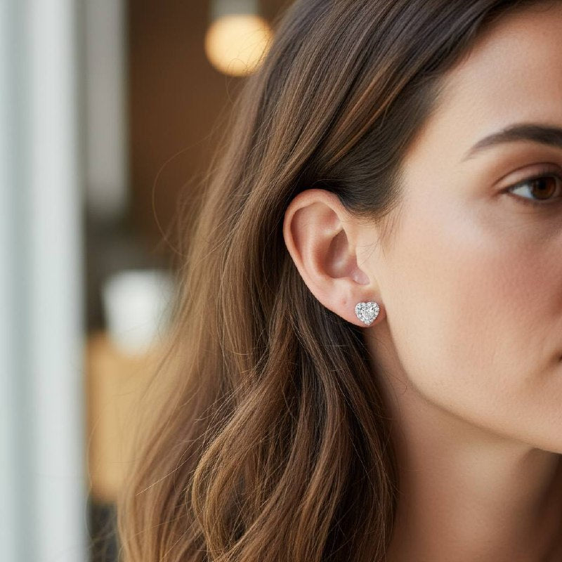 Crystal Heart Cartilage piercing