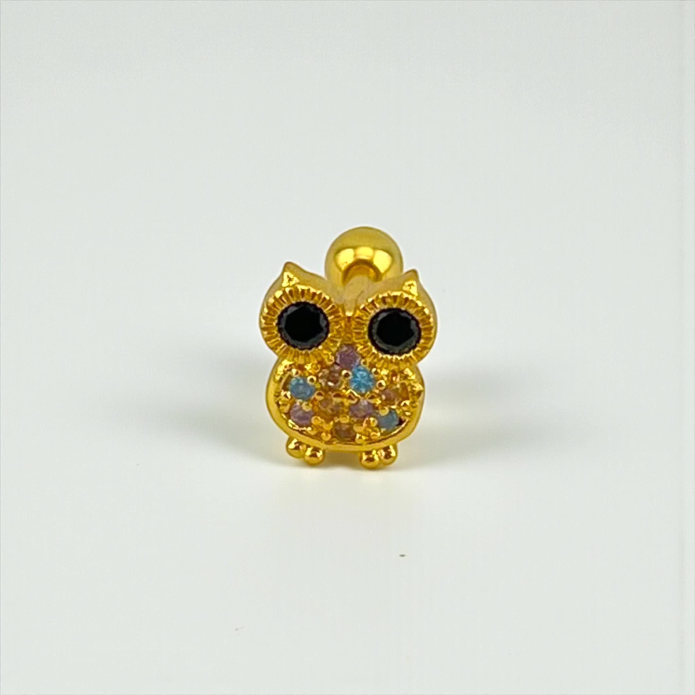 Golden Owl Cartilage piercing🦉✨