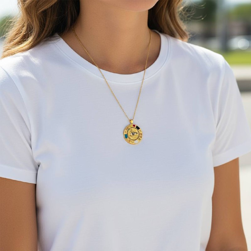 Egyptian eye Necklace – Gold-Plated Evil Eye Pendant