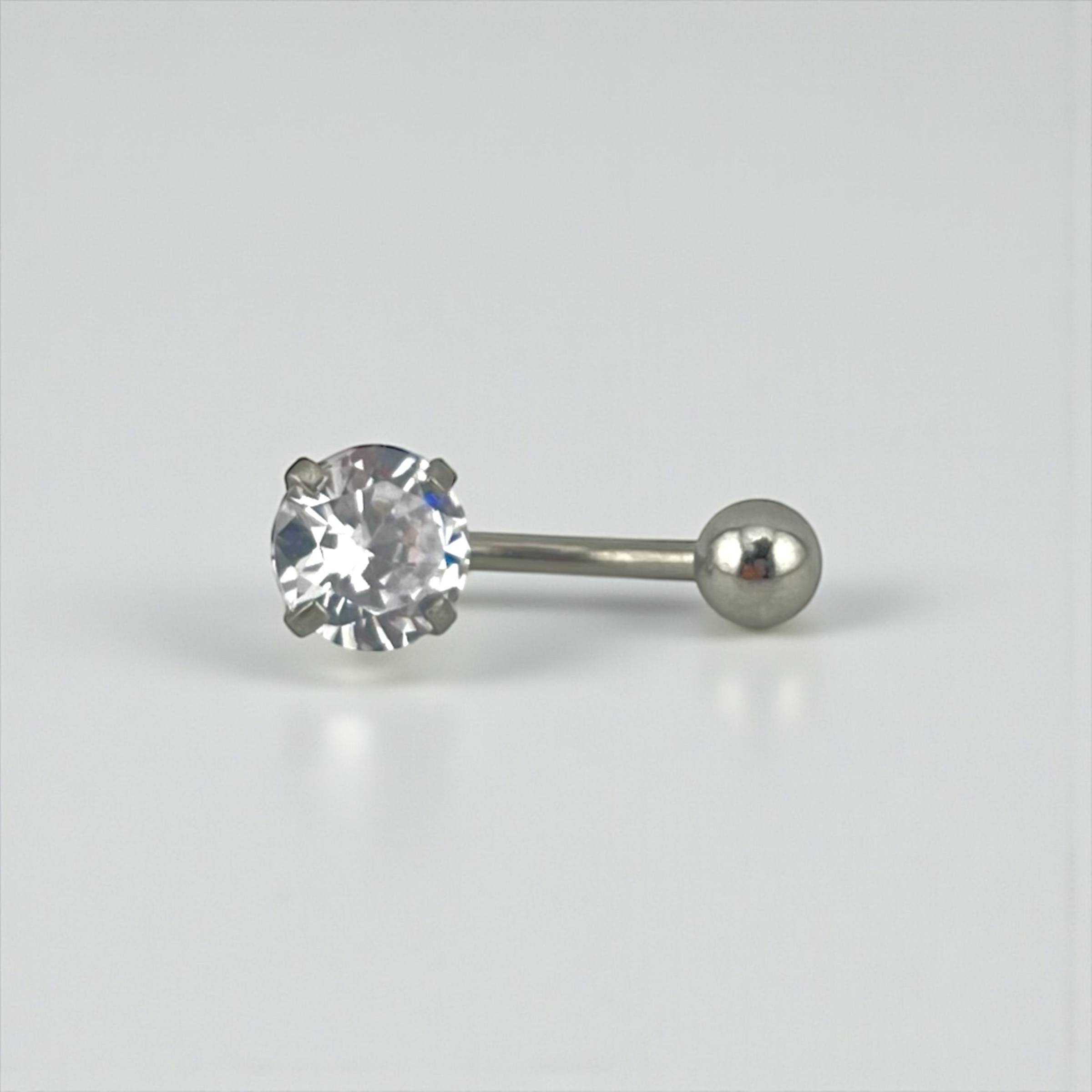 ⨠CrystalCharm Belly Piercing ā Silver Spark Edition