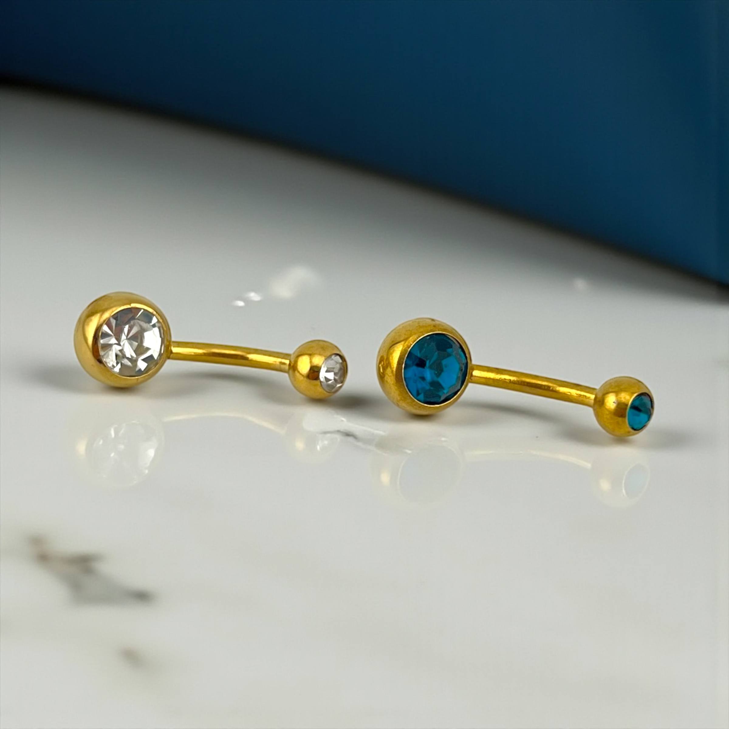 GemGlow Belly Piercing ā Gold Duo Elegance