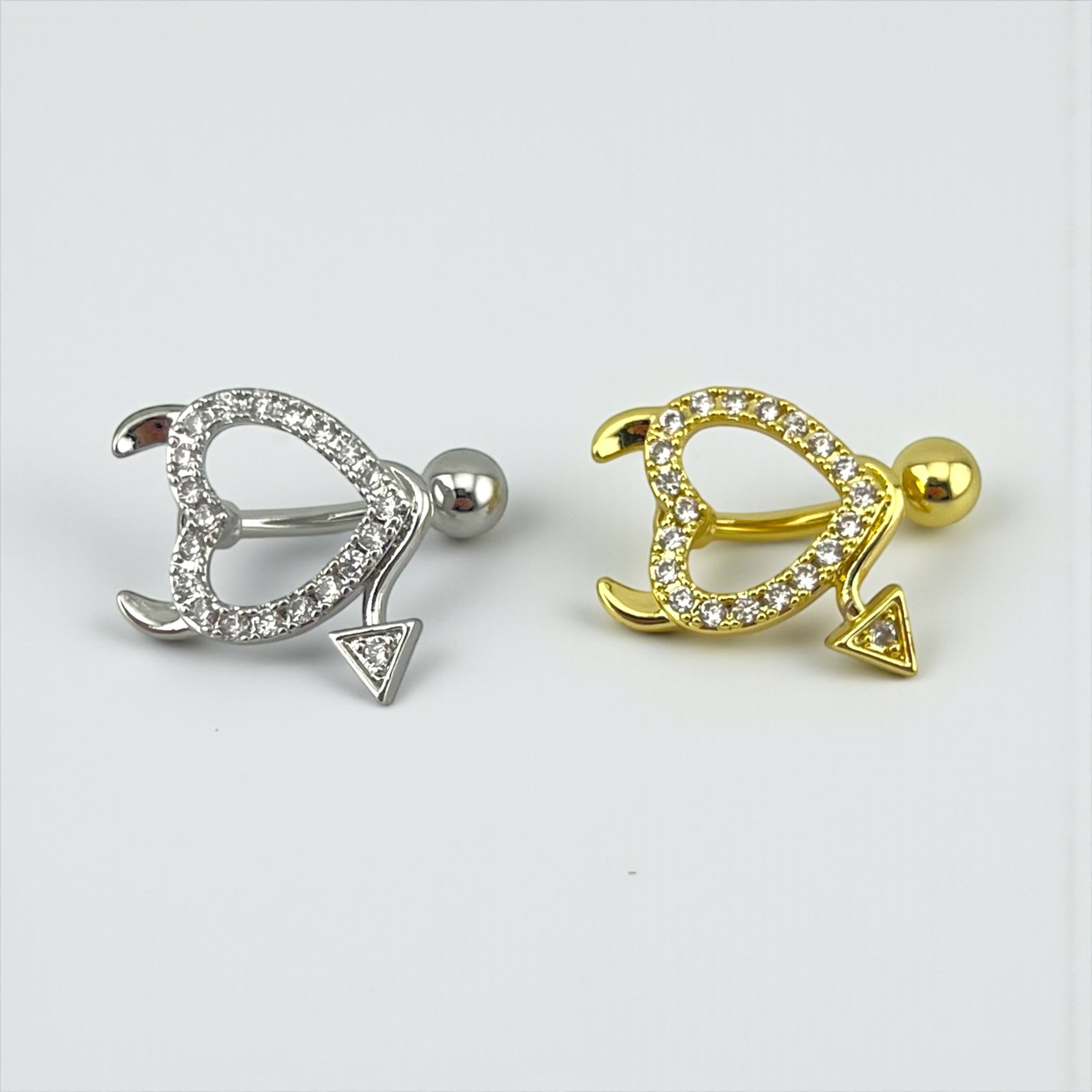 Devil Heart Belly Piercing