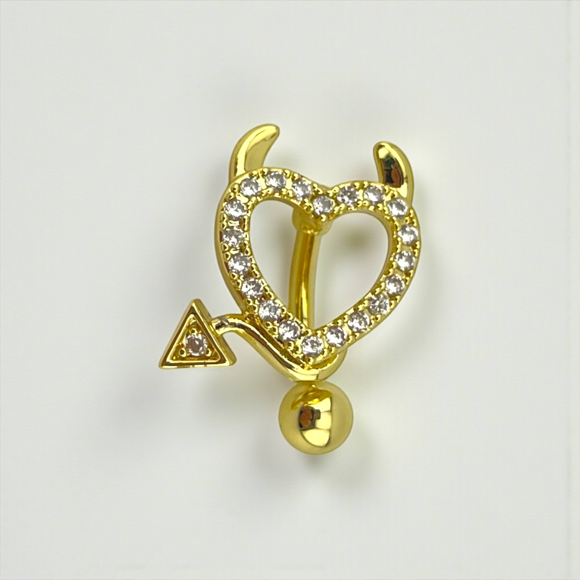 Devil Heart Belly Piercing