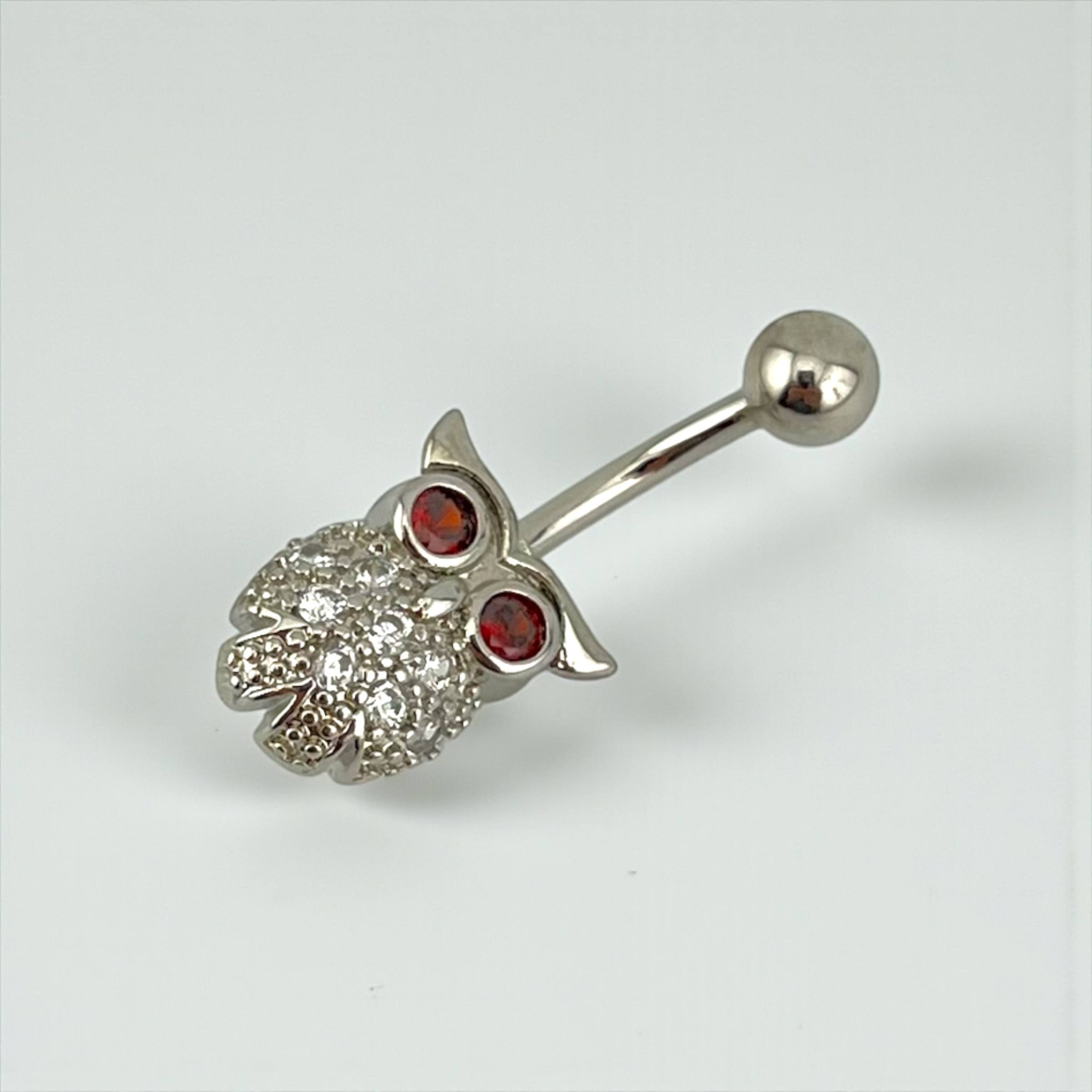 Owl Charm Belly Piercing– Gold & Silver