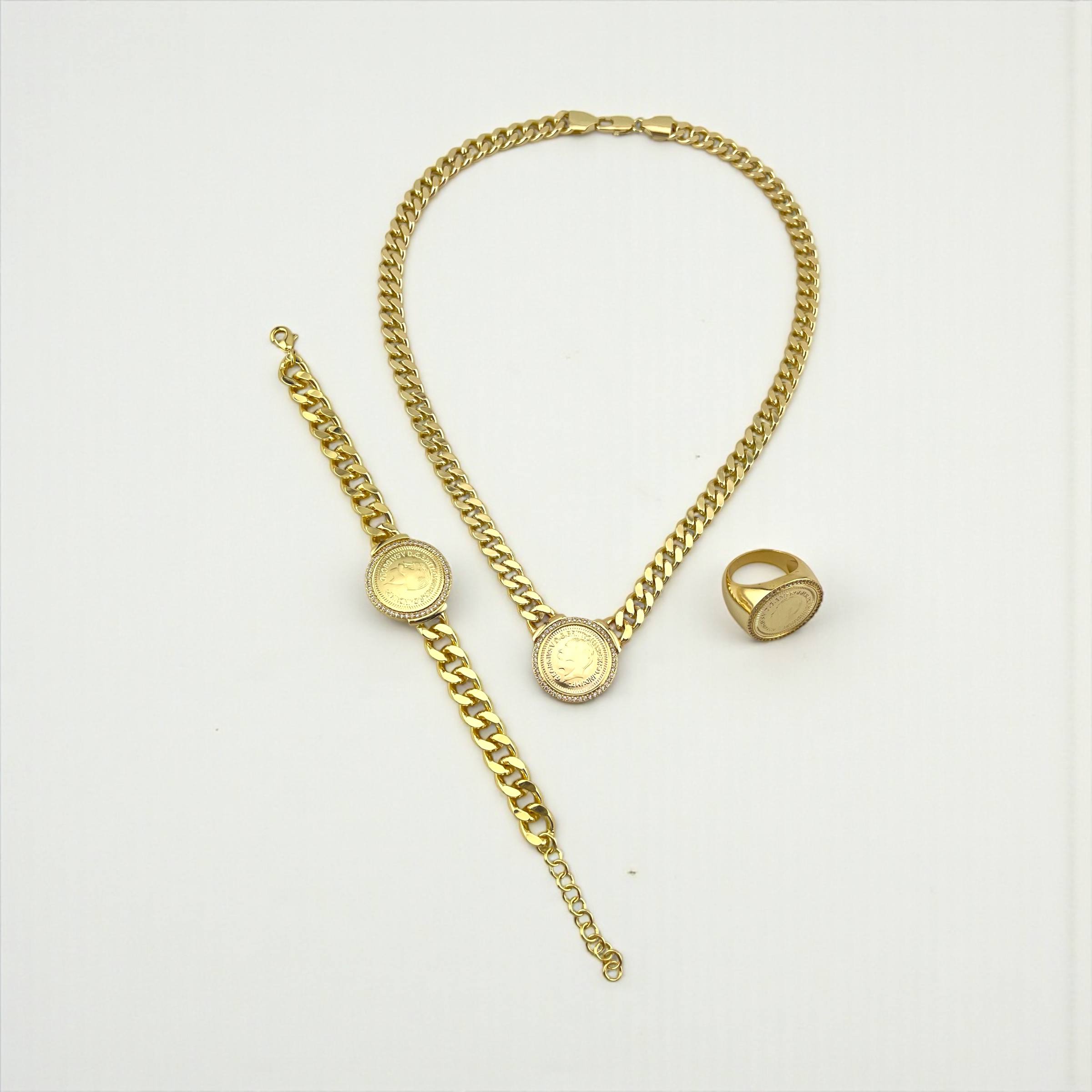 crystal white Coin Chain Set – Vintage Statement Collection ✨