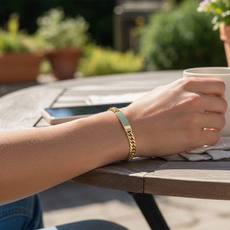 Strip Bold Cuban Gold ID Bracelet – Statement & Personalized ✨