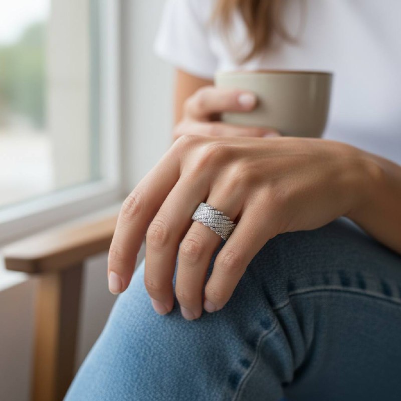 wedding Royal Pavé Statement Ring – Gold & Silver ✨