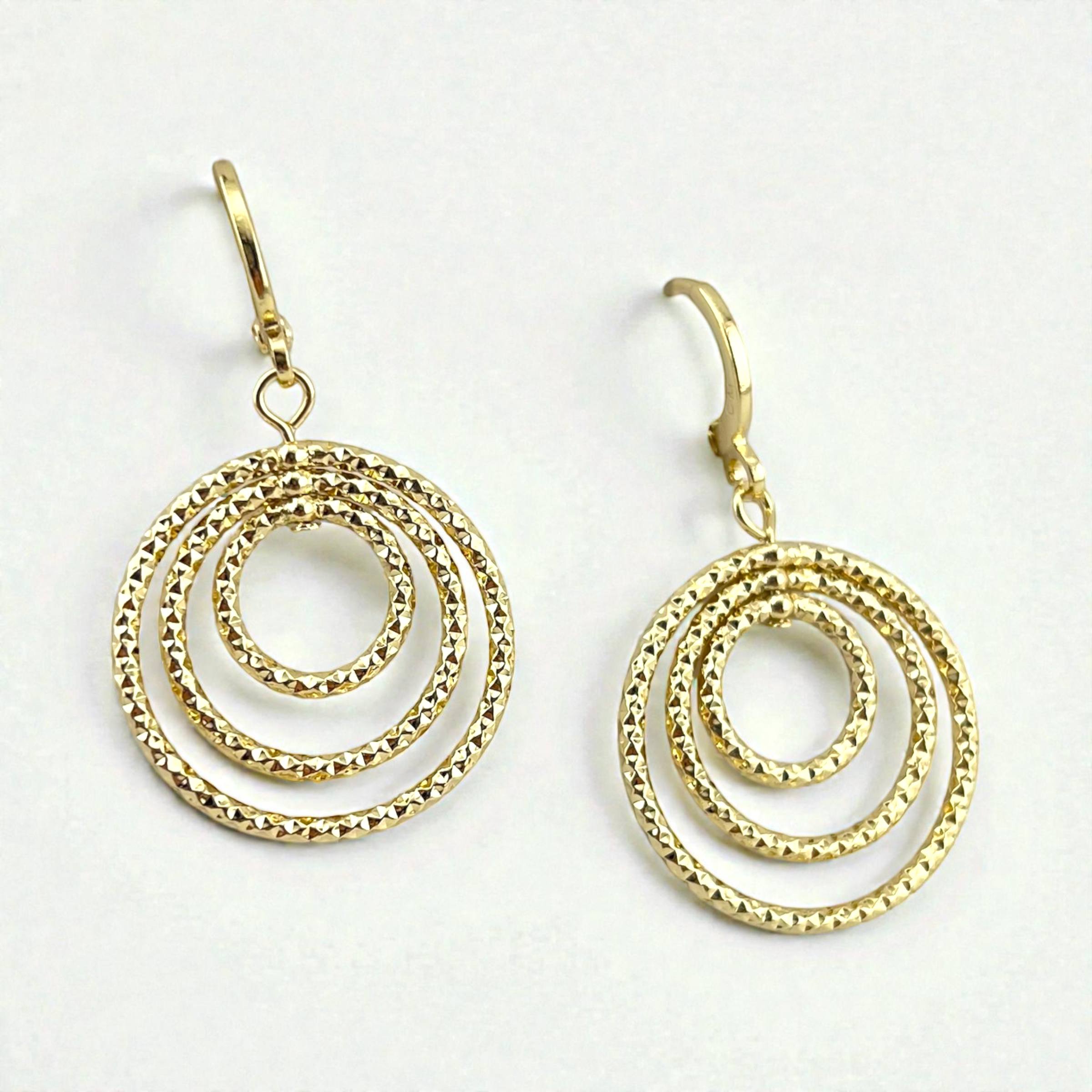 Triple Circle Drop Earrings – Bold Radiance ✨