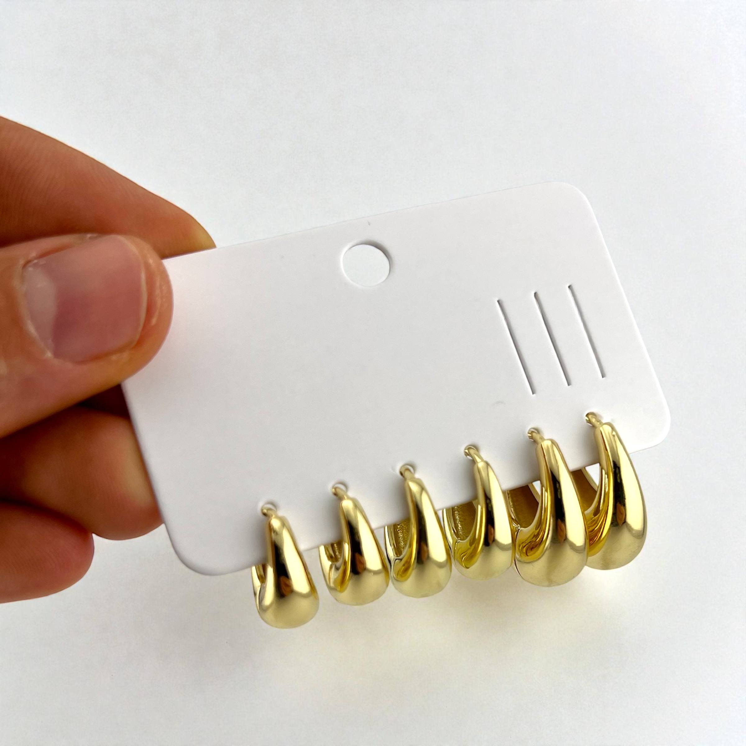 Bold chunky Gold Huggie Earrings Set – Modern Luxury ✨