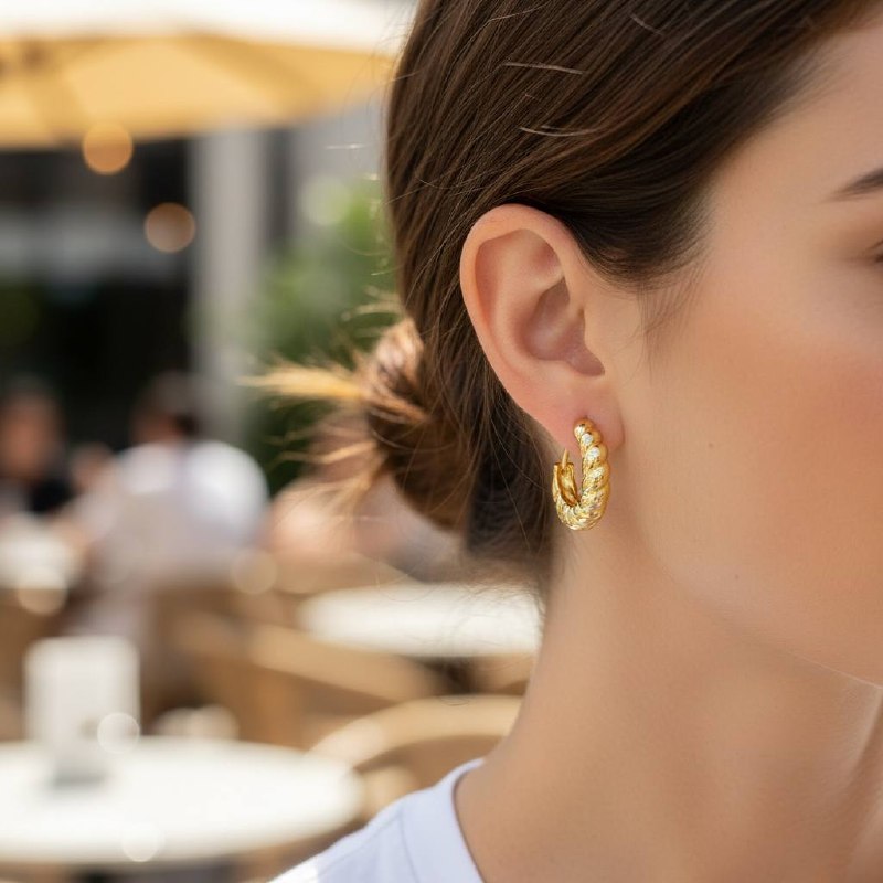 Twisted Rope Gold Huggie Earrings – Available in 3 Sizes ✨