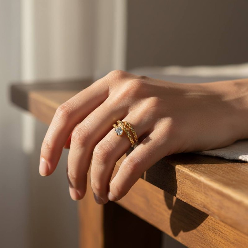 snake Crystal Wrap Ring – Golden Elegance