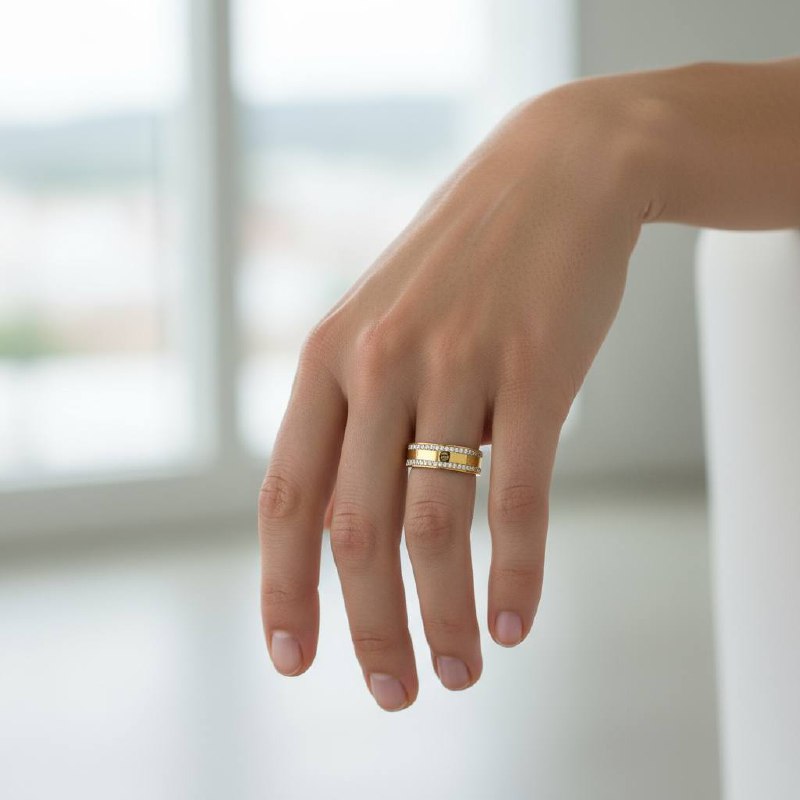 cartier Twin Row Crystal Ring