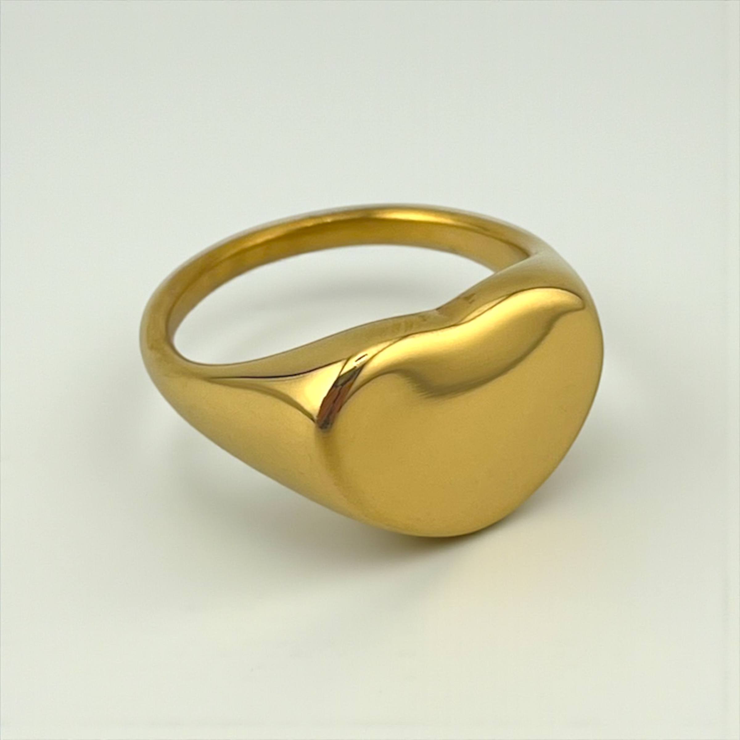 Golden Heart Shield Ring