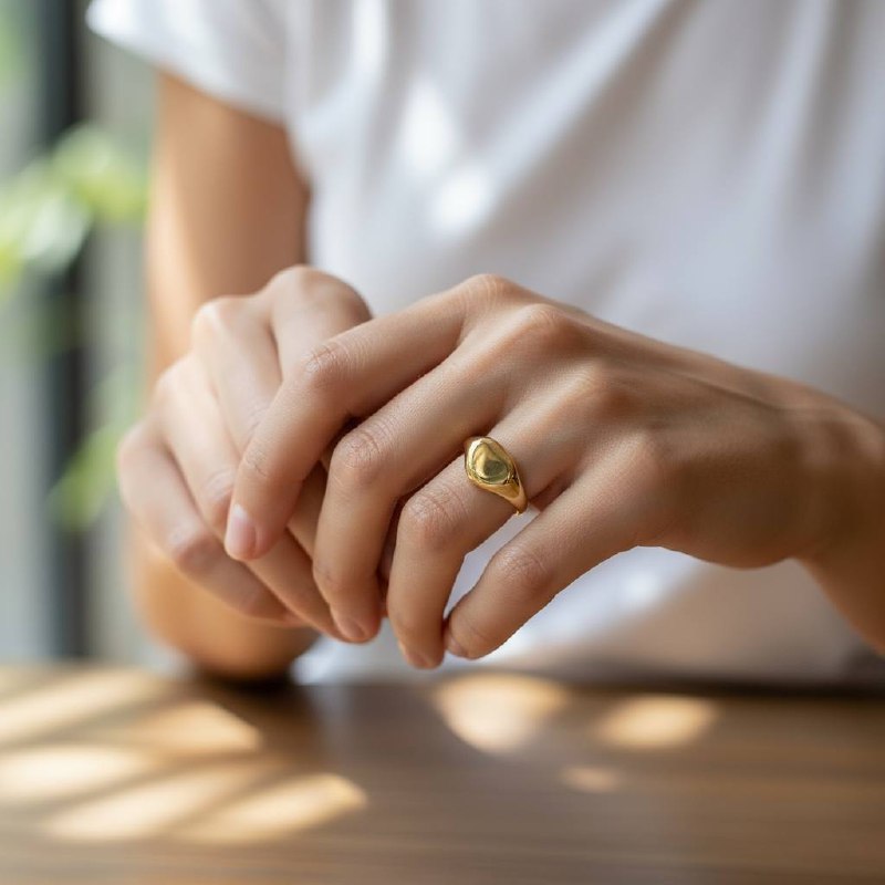 Golden Heart Shield Ring