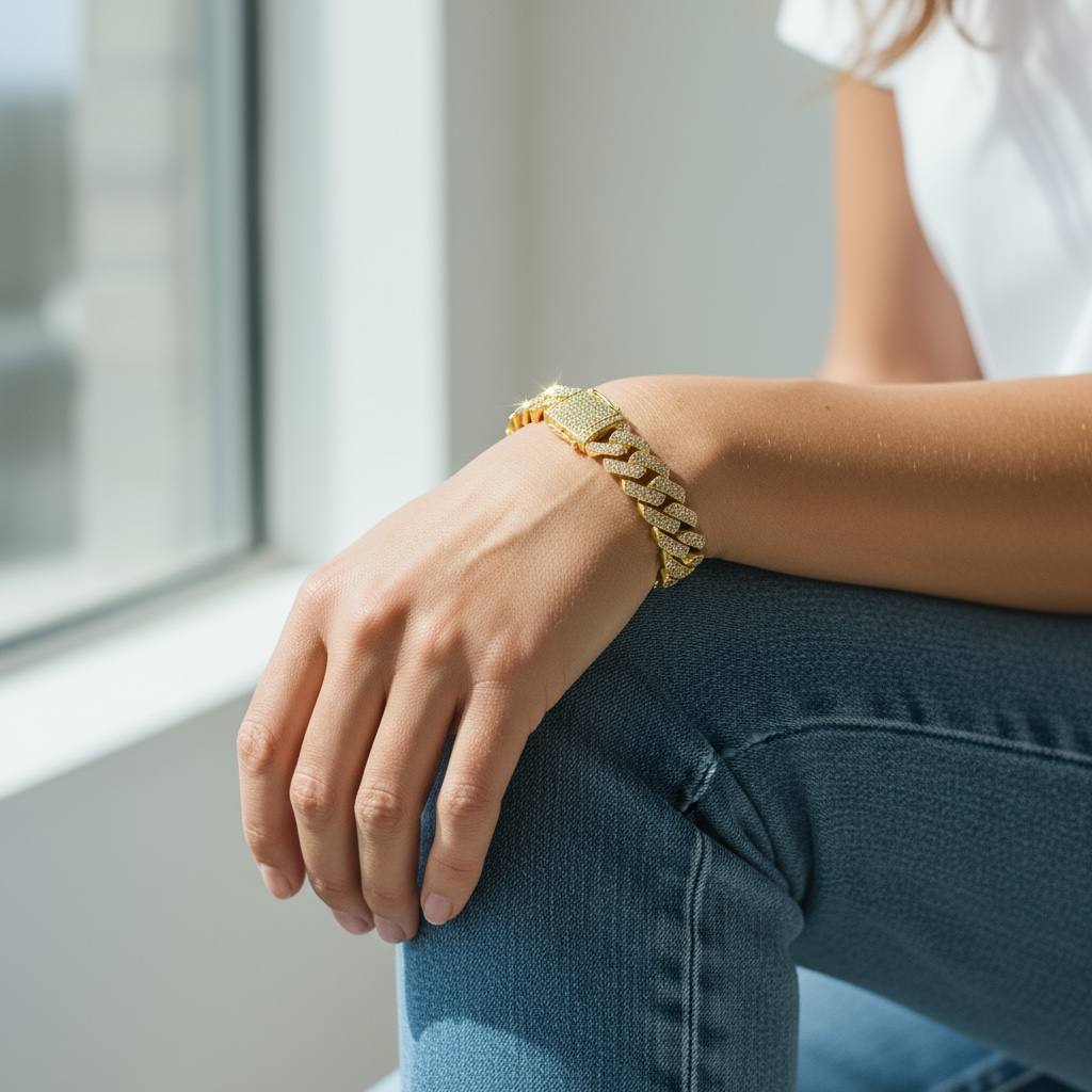 Iced Cuban chain bracelet