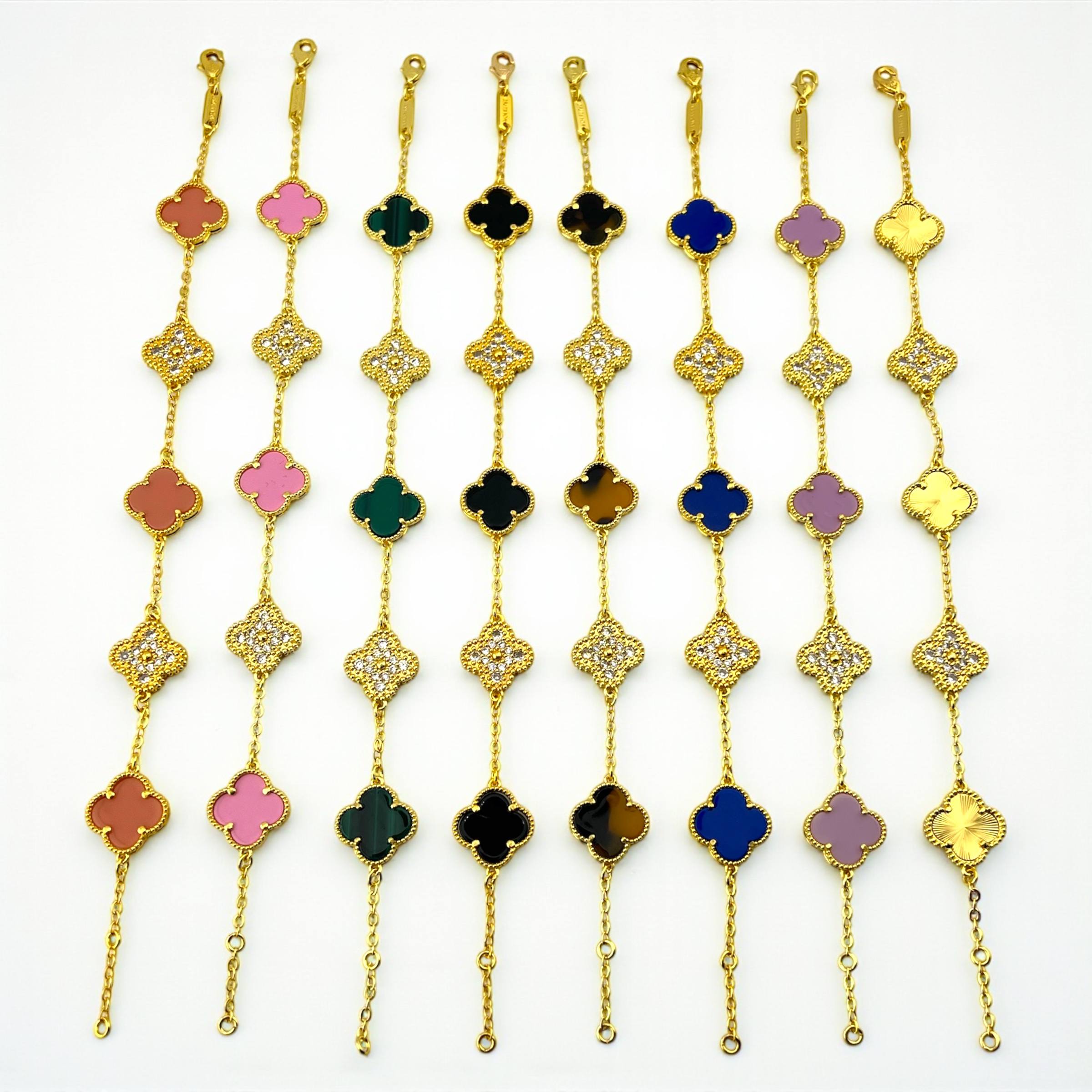 Colorful vancleef with stone bracelet