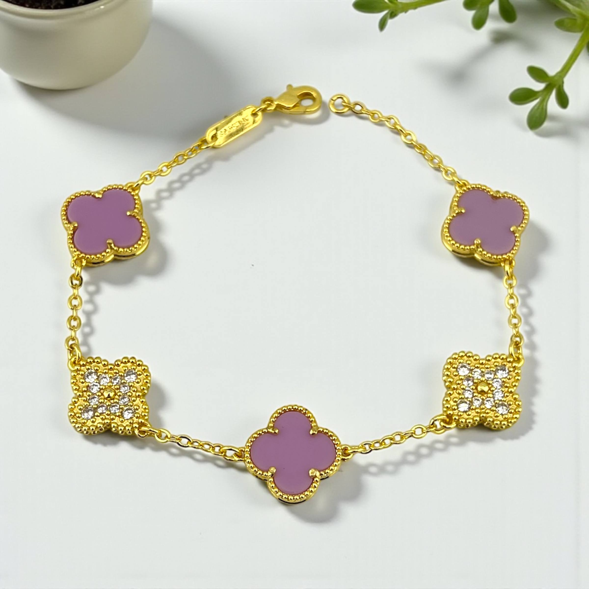 Colorful vancleef with stone bracelet