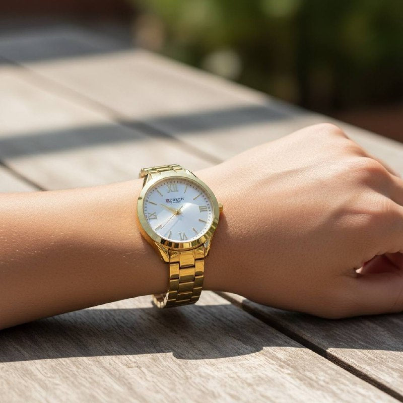 ⌚ Curren Blanche Full Gold Watch – Elegant Women’s Stainless Steel Timepiece