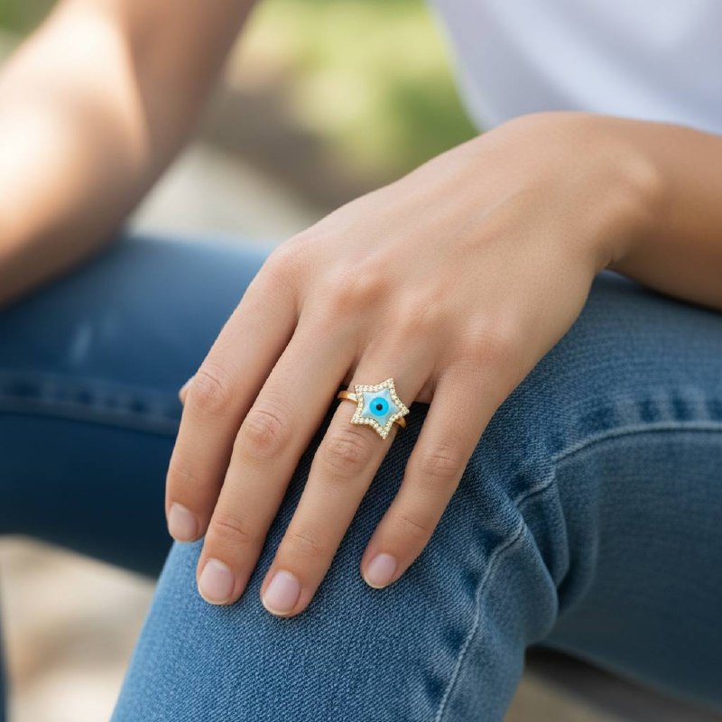 Star Evil Eye Ring